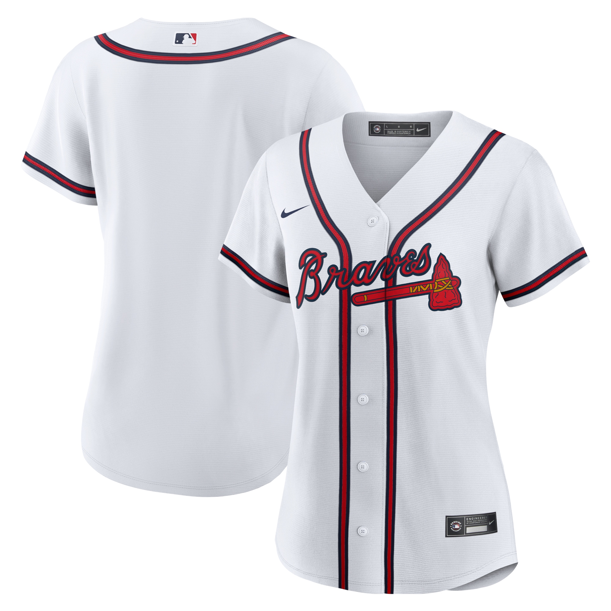 Atlanta Braves Women's Home Team Jersey - White