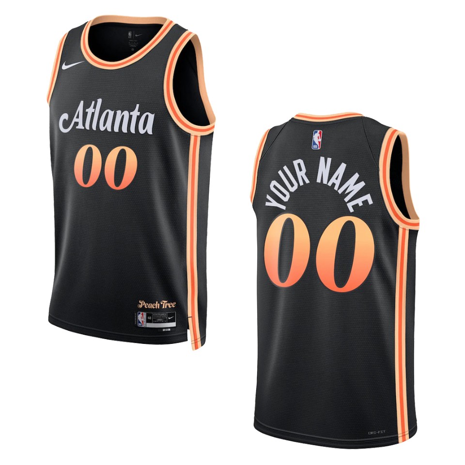 Atlanta Hawks Black Peach Jersey - Nike - Custom Edition