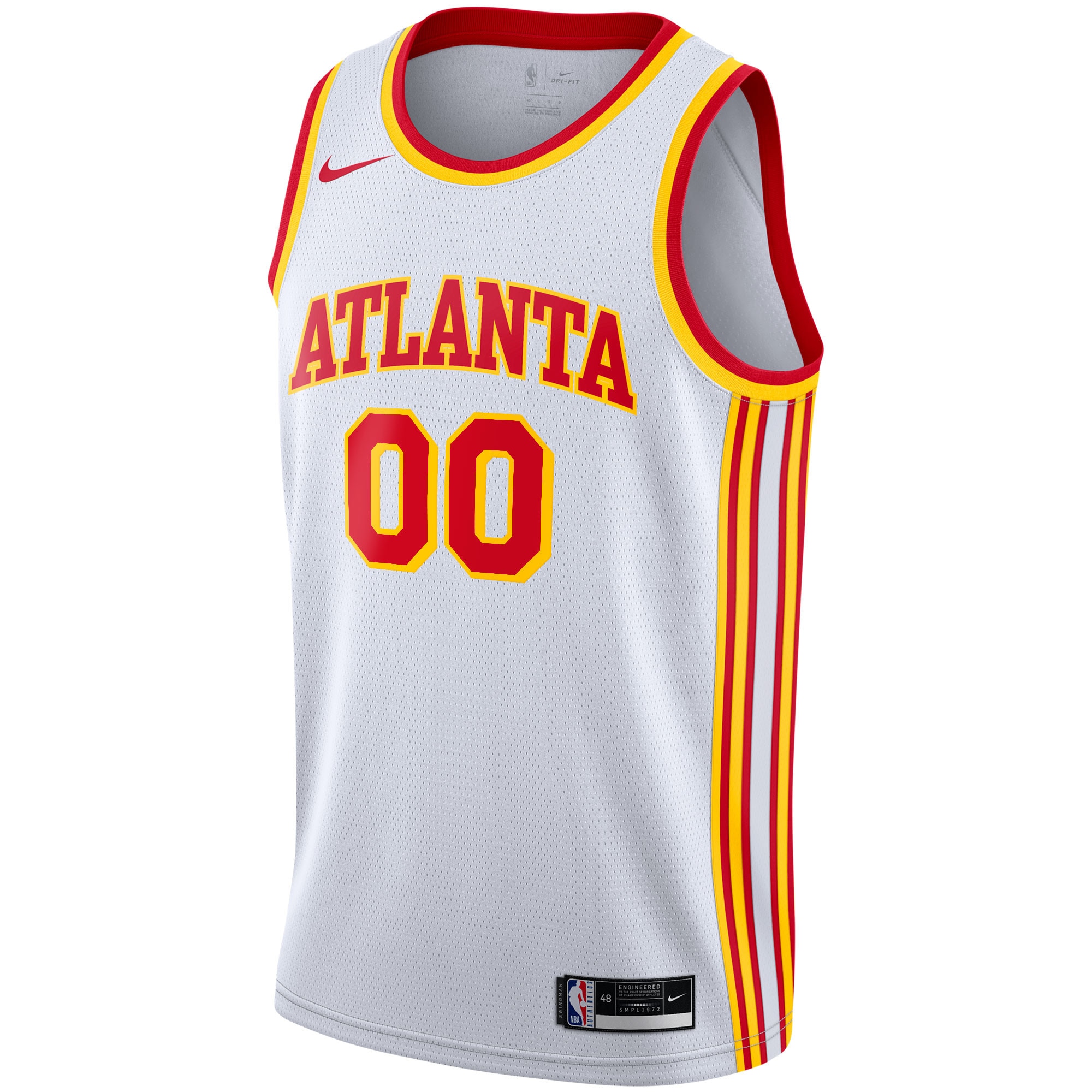 Alternative view of Atlanta Hawks White Jersey - Nike - Customizable Edition
