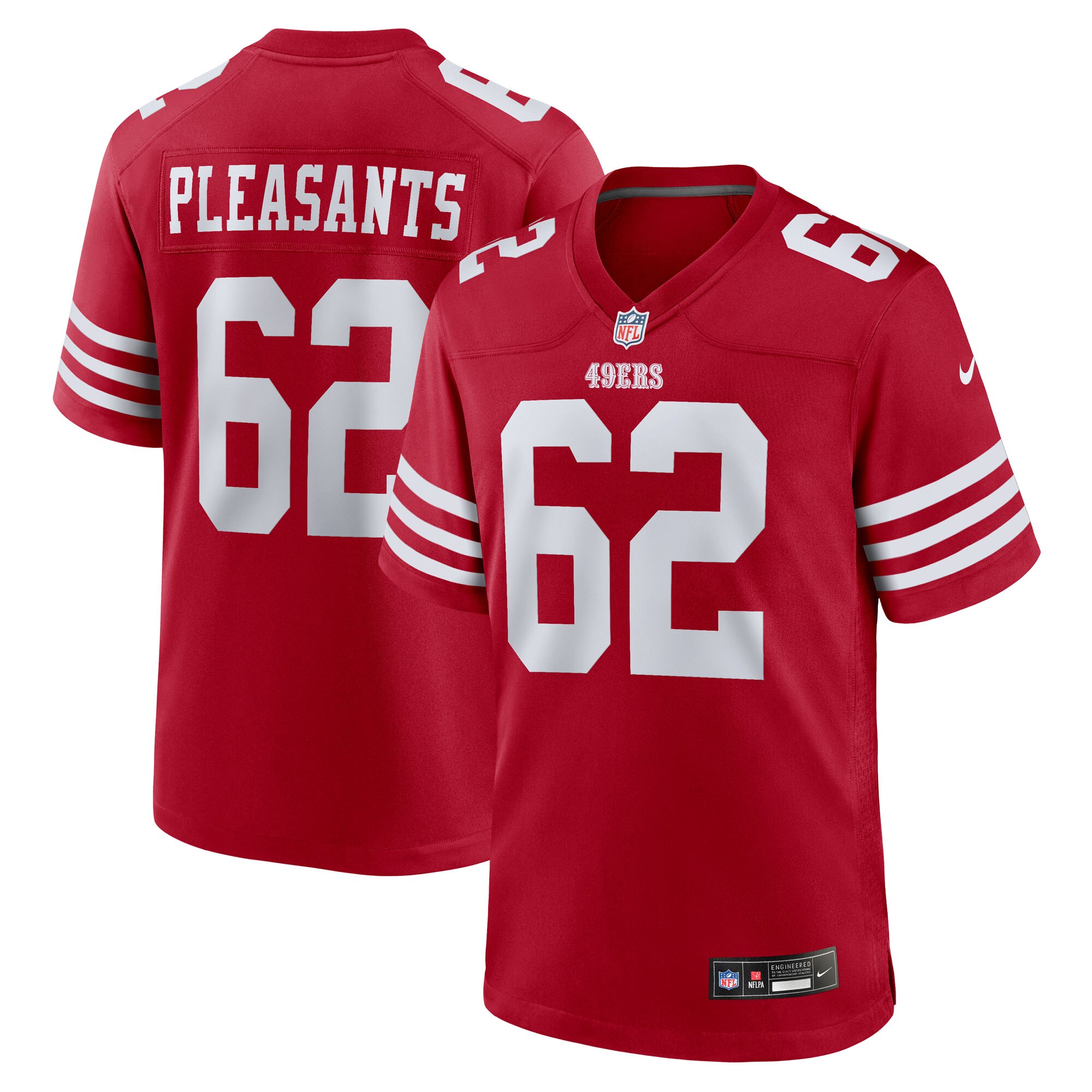 Austen Pleasants San Francisco 49ers Team Game Jersey - Scarlet
