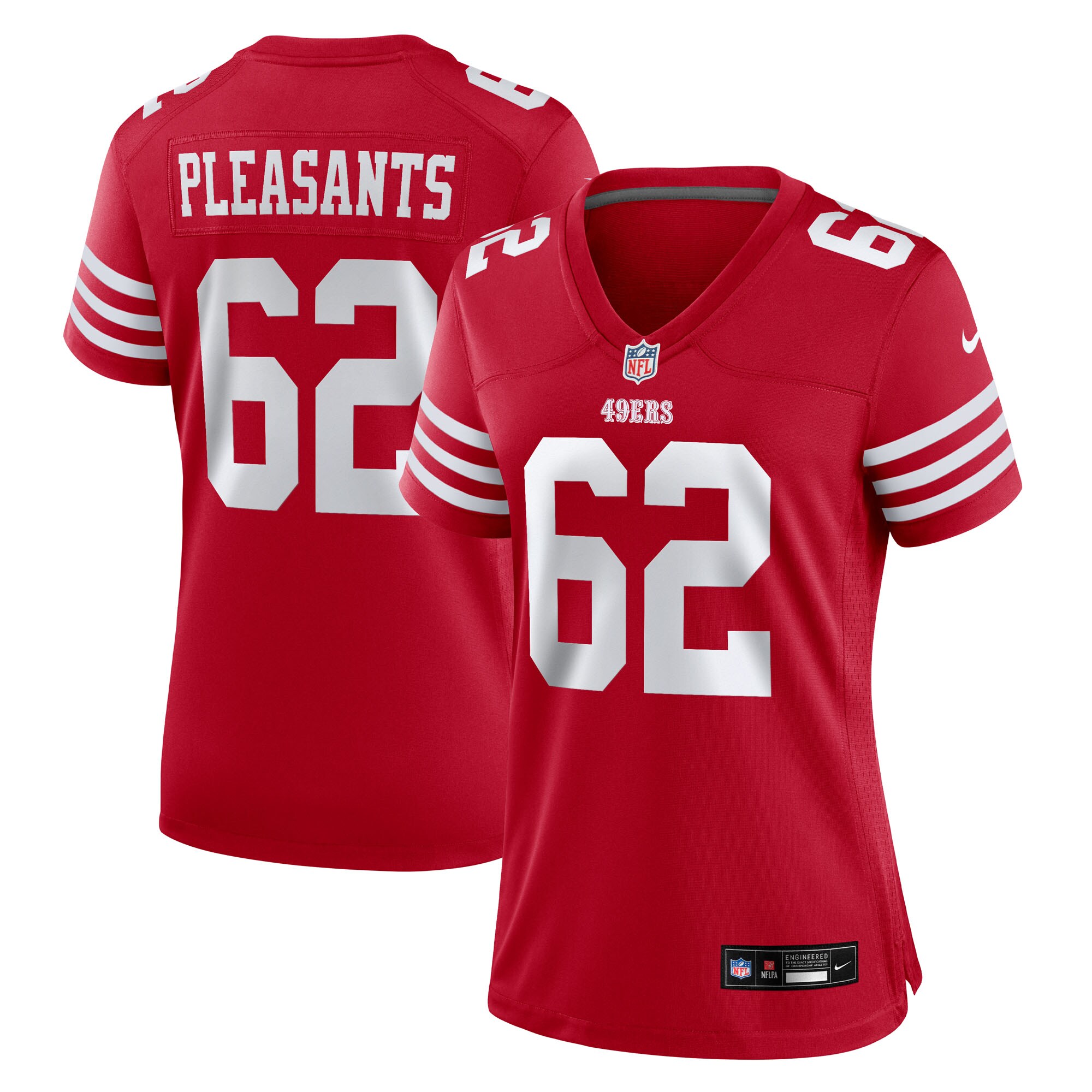 Austen Pleasants San Francisco 49ers Women's Team Game Jersey - Scarlet