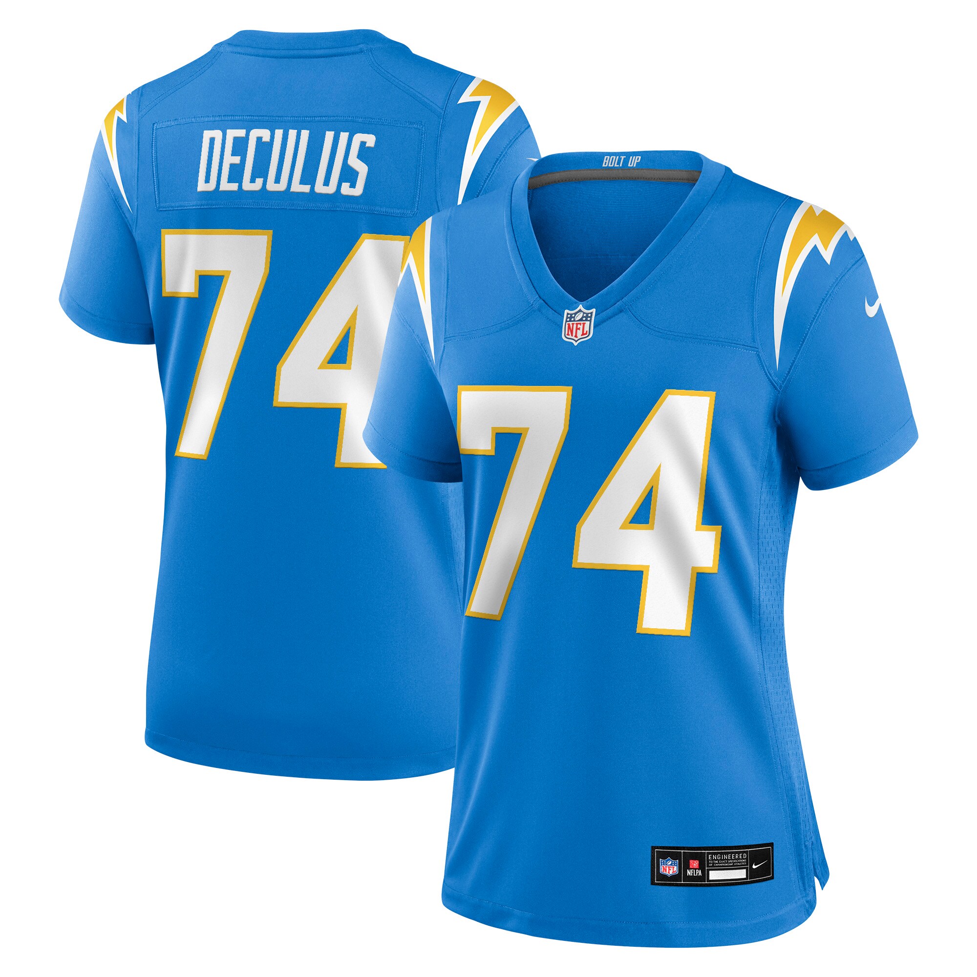 Austin Deculus Los Angeles Chargers Women's Team Game Jersey - Powder Blue