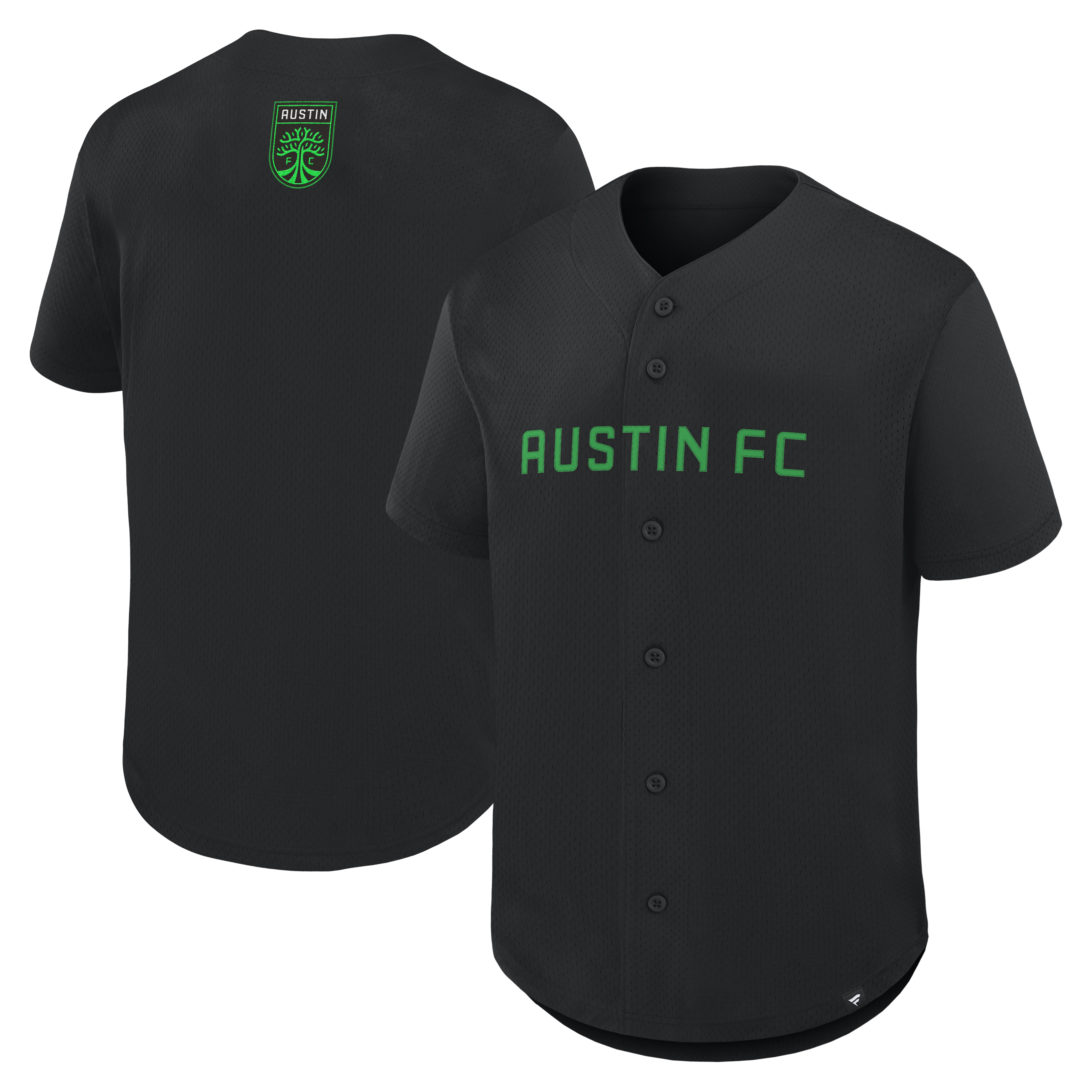 Austin FC Fanatics Maximum Intensity Button-Up Jersey  - Black