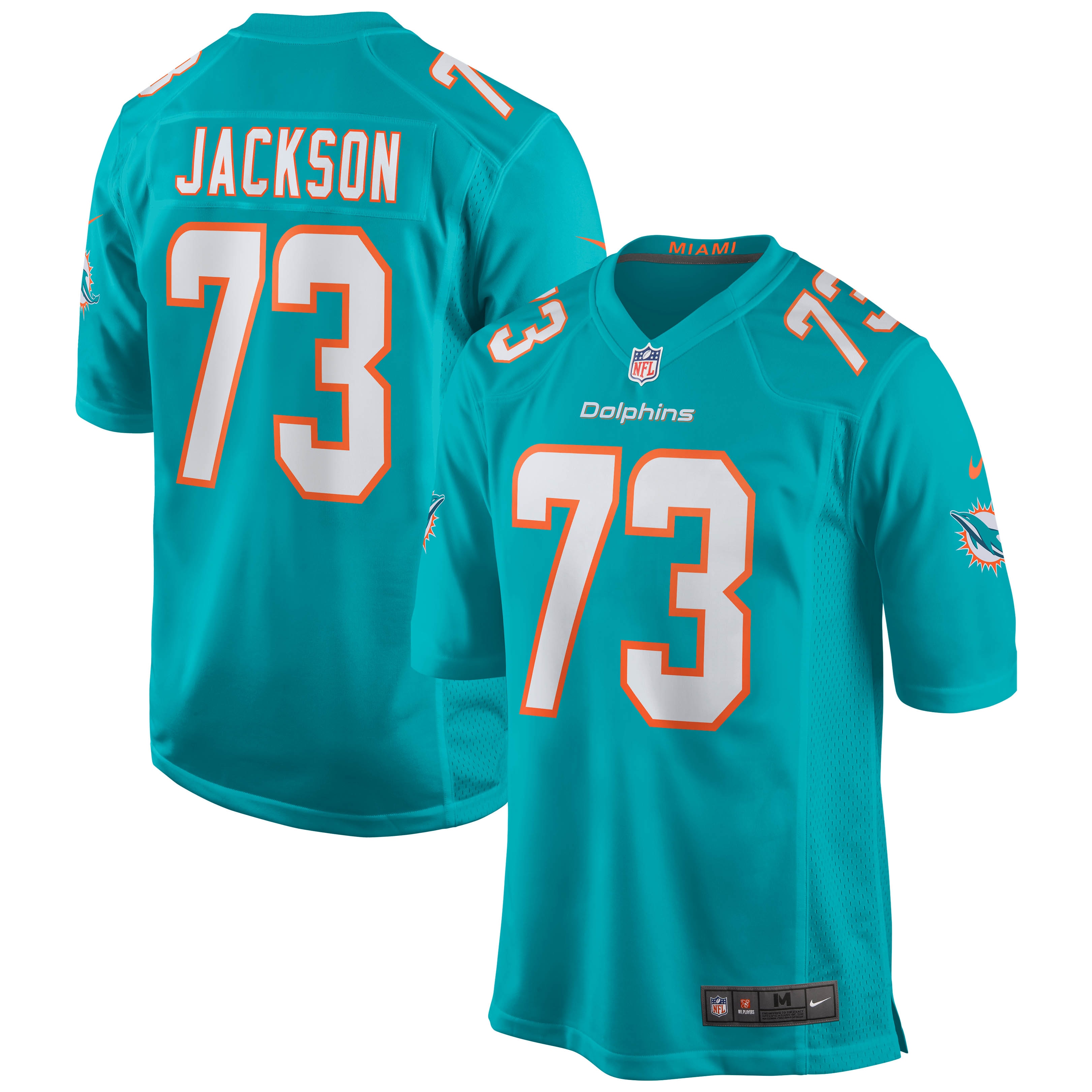 Austin Jackson Miami Dolphins Game Jersey - Aqua