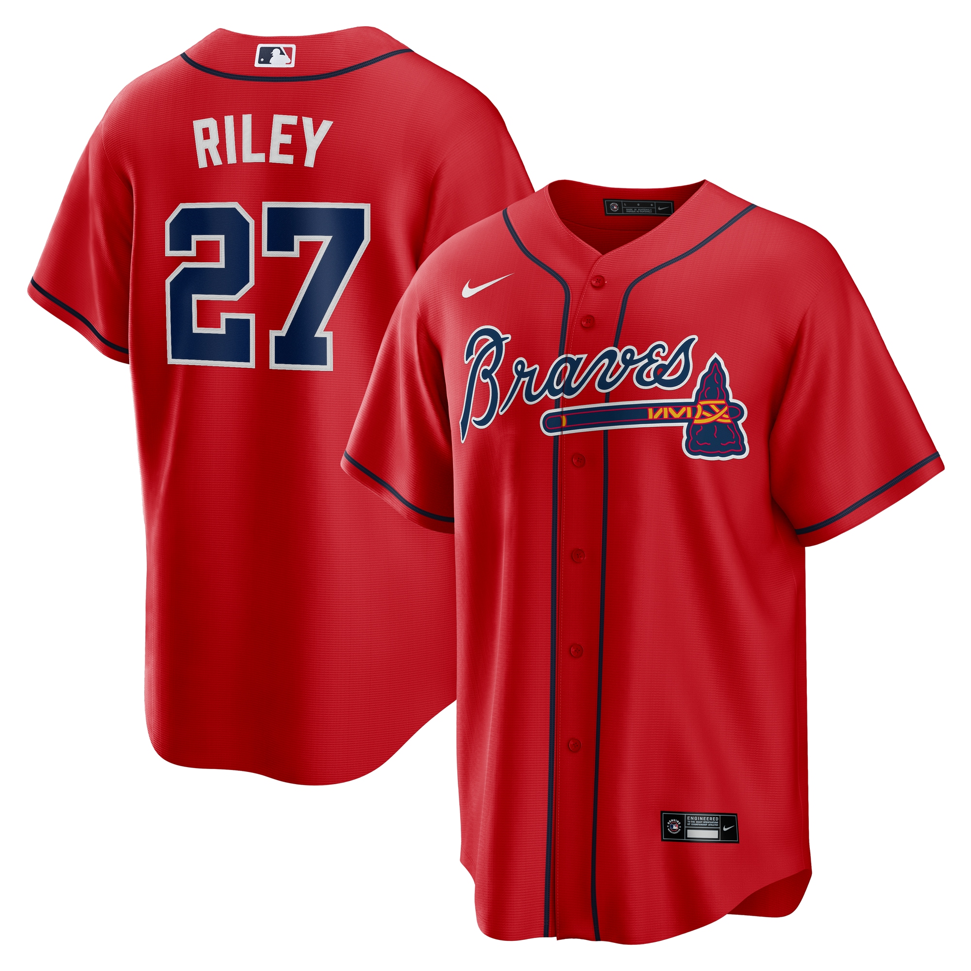 Austin Riley Atlanta Braves Alternate 2 Jersey - Red