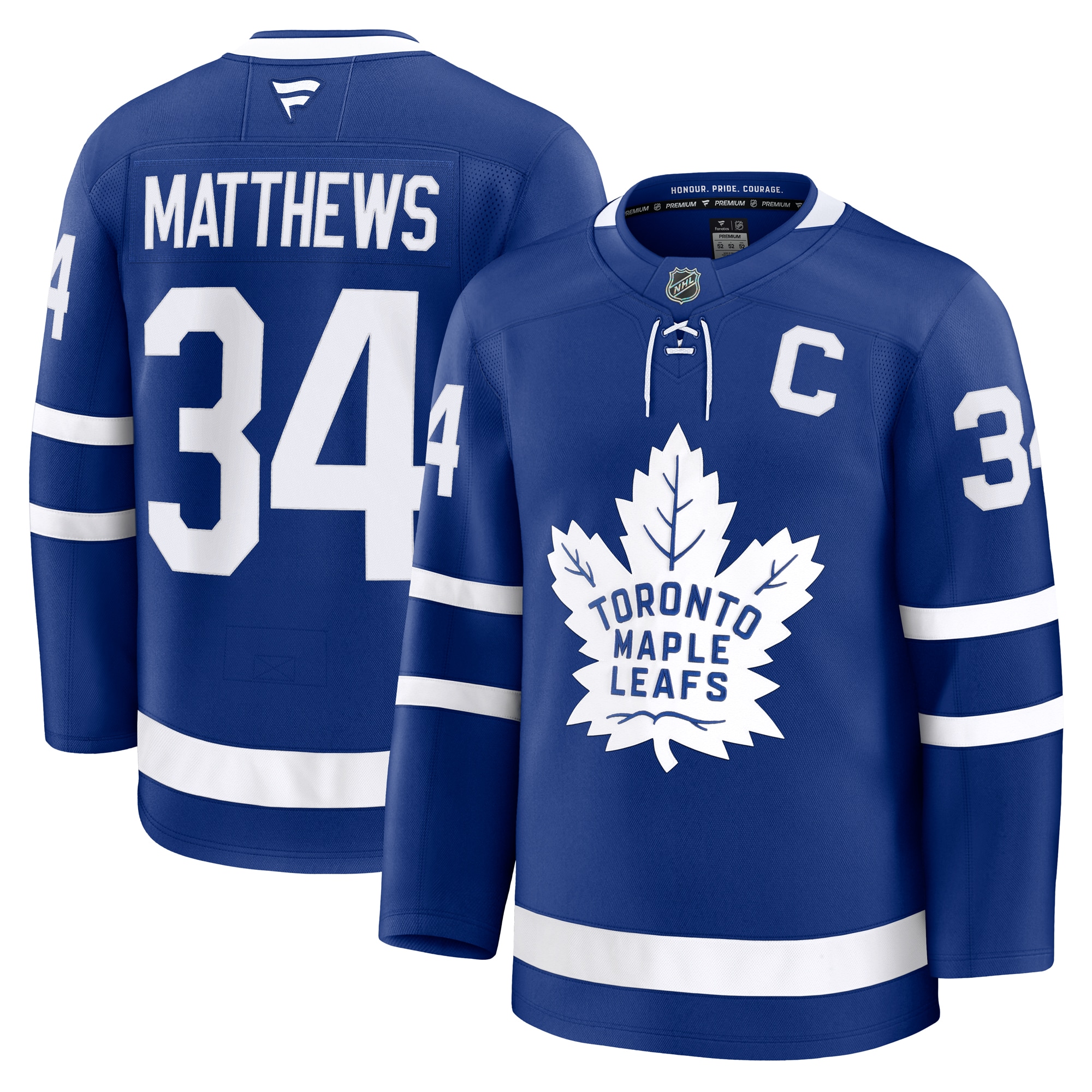 Auston Matthews Toronto Maple Leafs Fanatics Captain Patch Home Premium Jersey - Blue