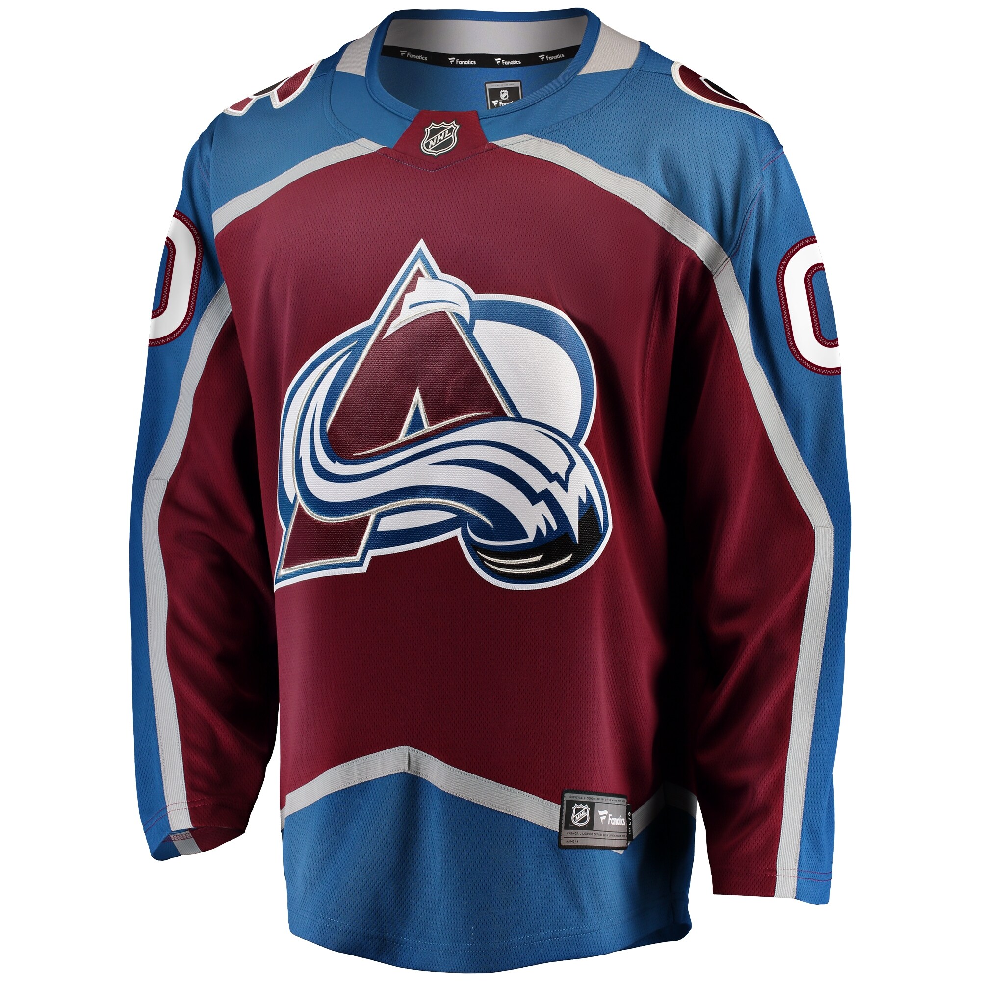 Alternative view of Avalanche Burgundy Custom Jersey - Fanatics Avalanche Burgundy & Blue
