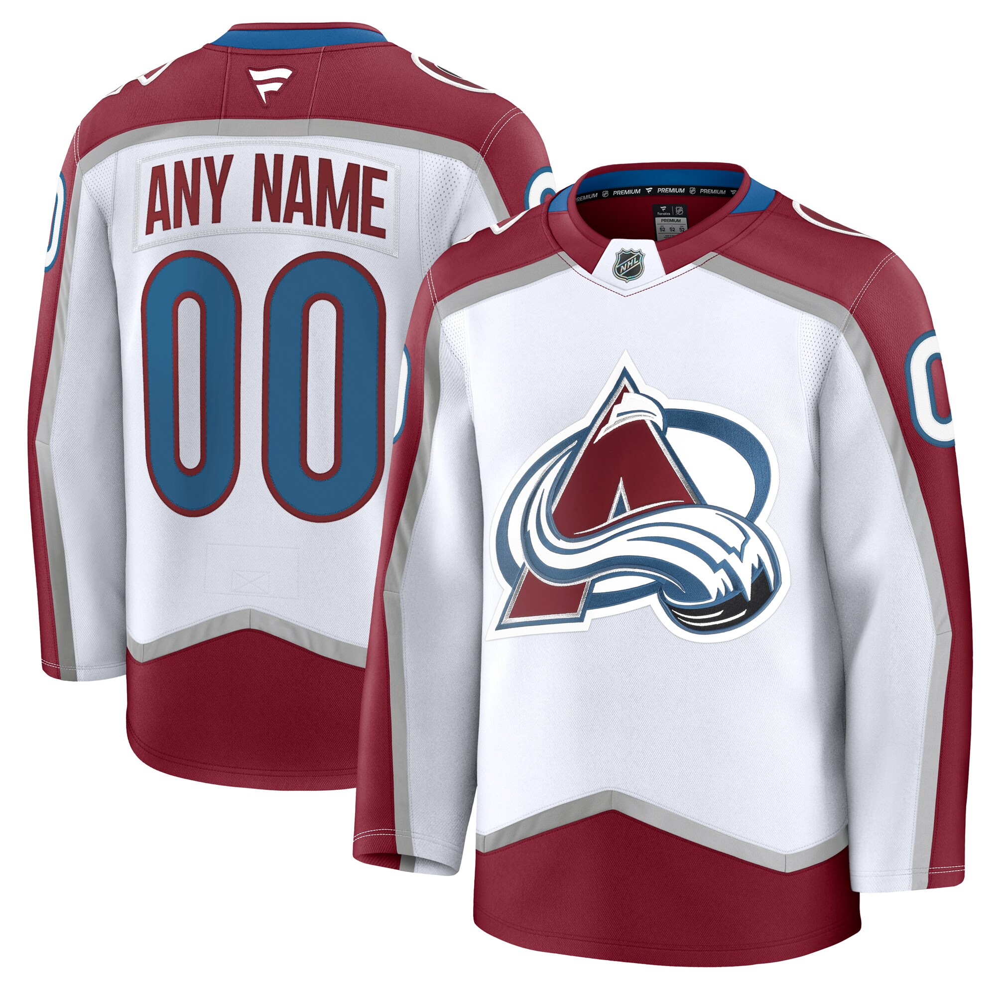 Avalanche Fanatics Jersey - White/Burgundy Custom NHL