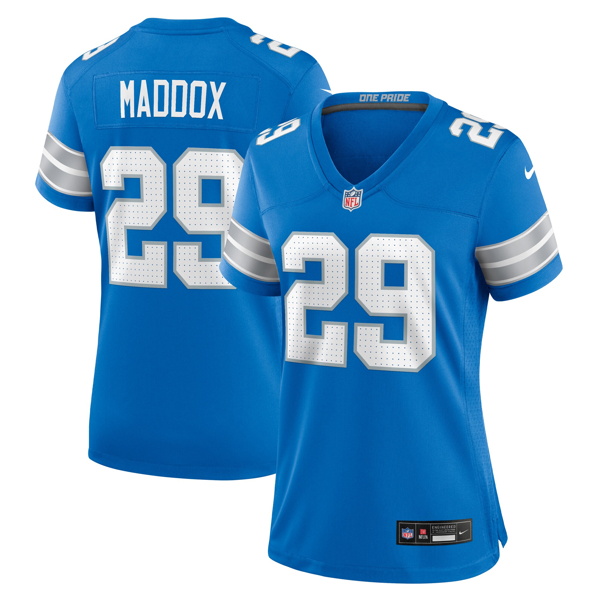 Avonte Maddox Detroit Lions Women's Team Game Jersey - Blue