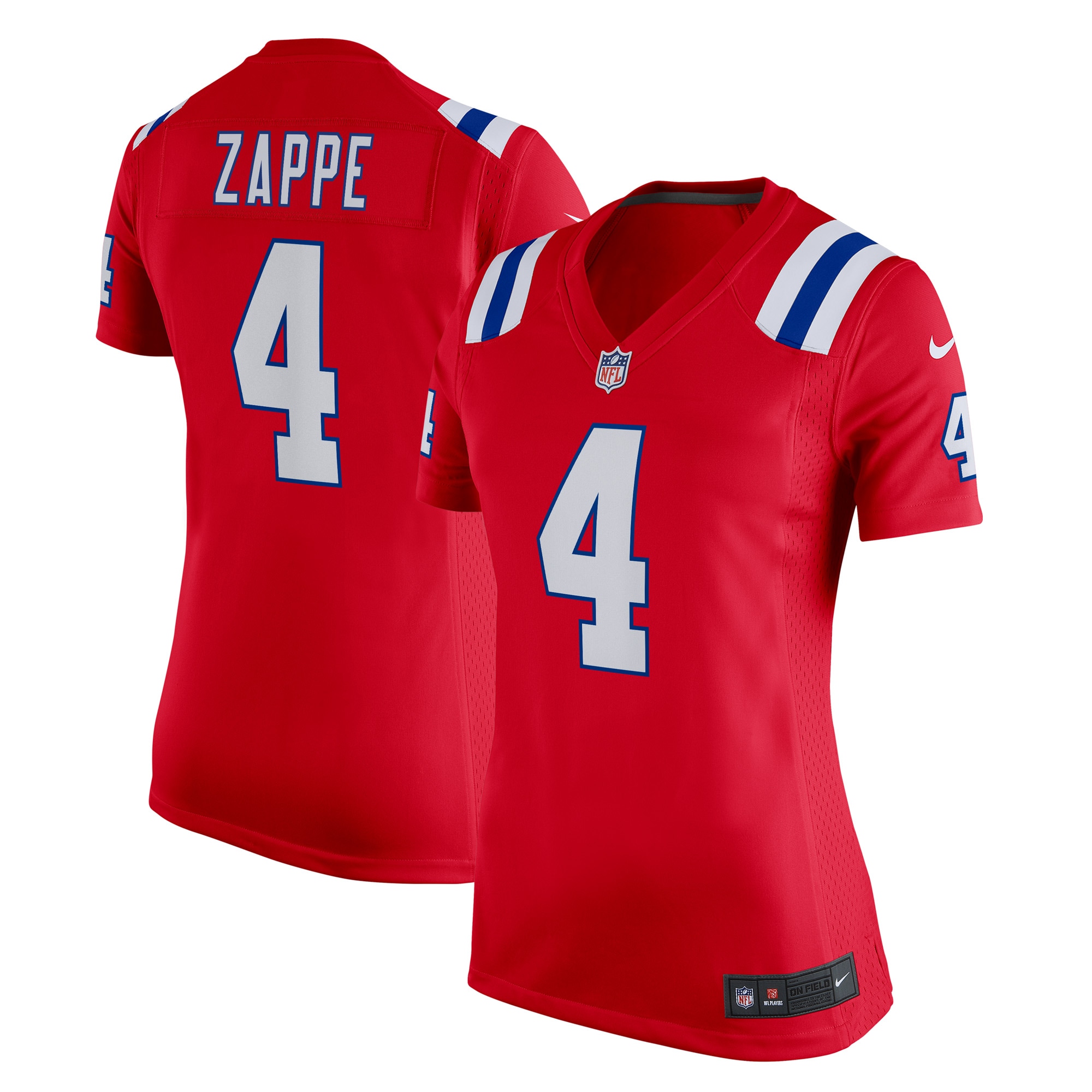 Bailey Zappe New England Patriots Women's Team Game Jersey - Red