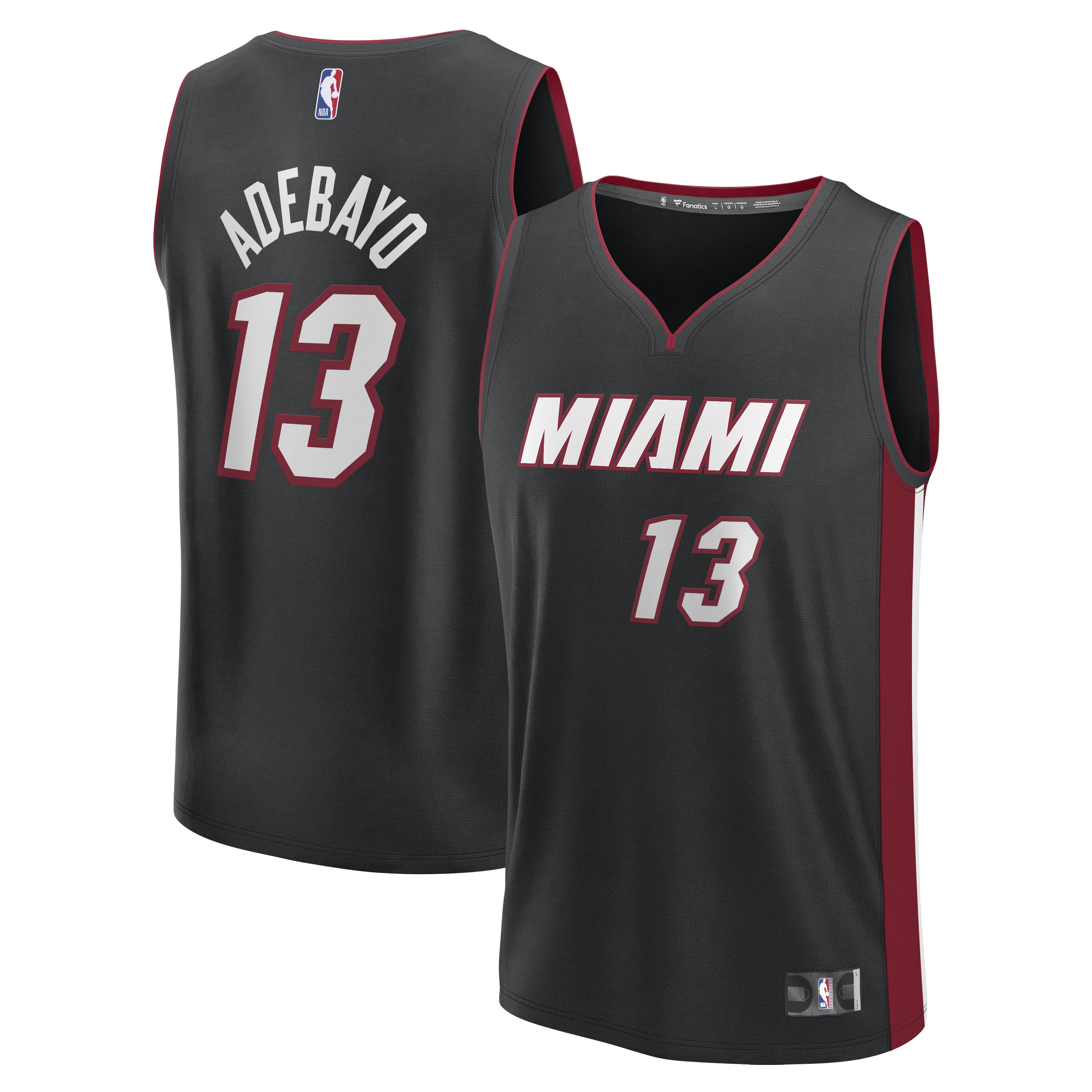 Bam Adebayo Miami Heat Fanatics Fast Break Jersey - Black - Icon Edition