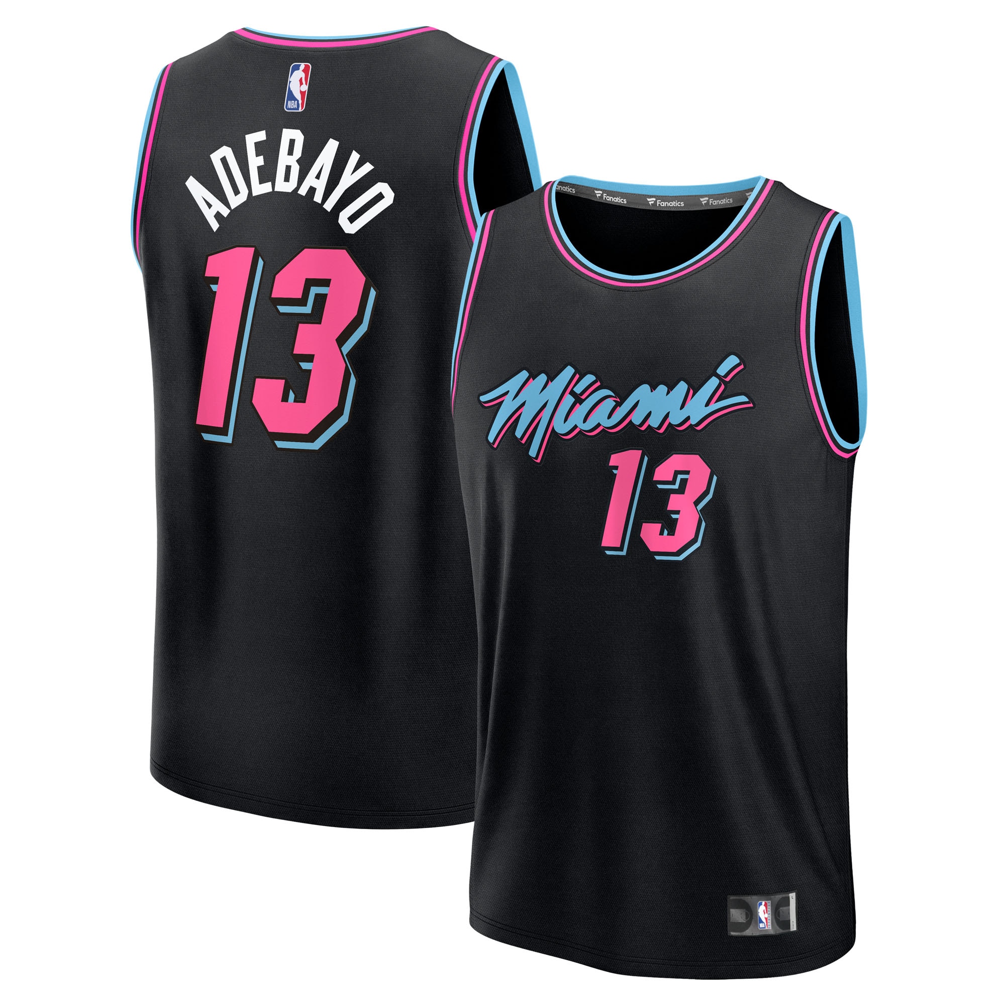Bam Adebayo Miami Heat Fanatics Youth 2025/26 City Edition Fast Break Jersey - Black