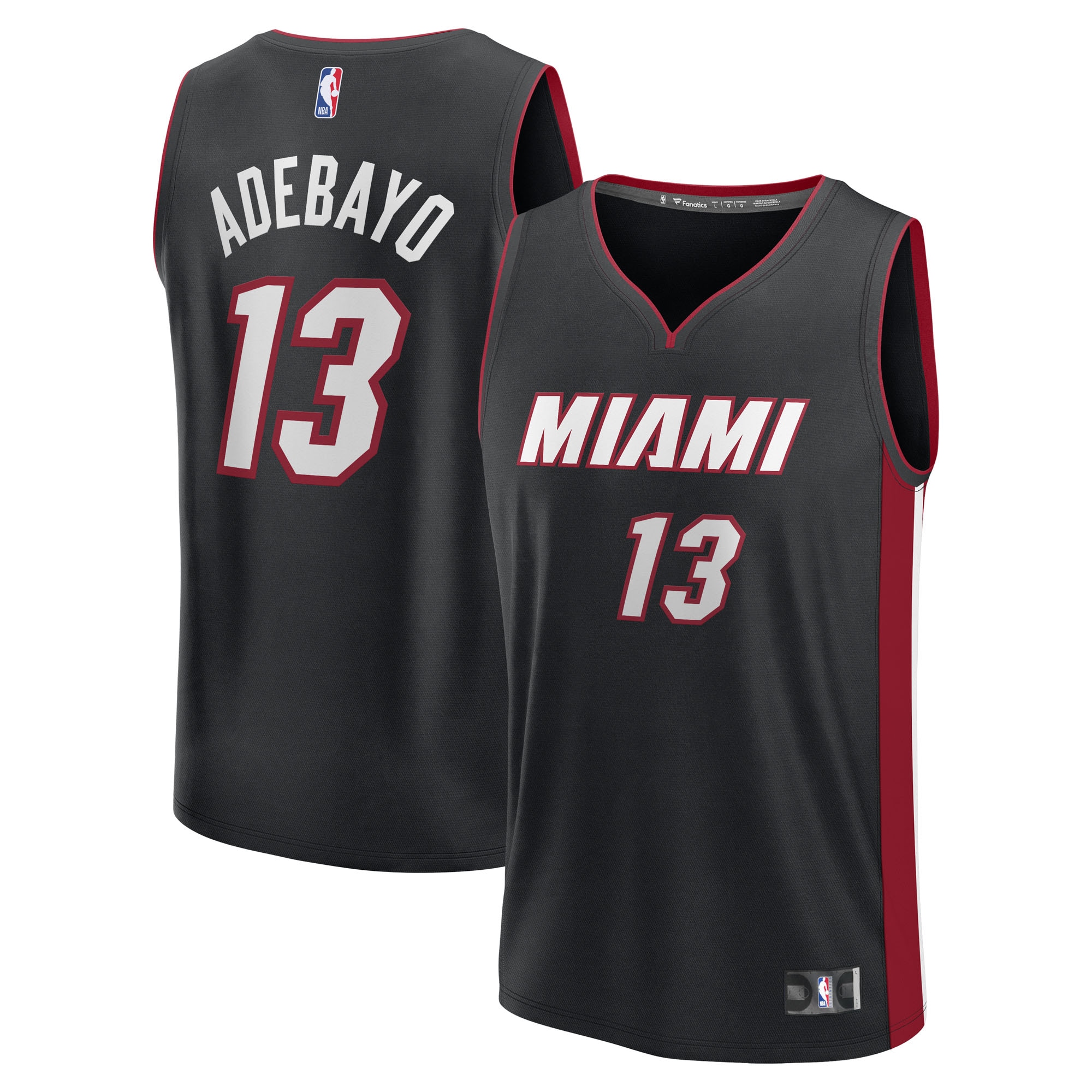 Bam Adebayo Miami Heat Fanatics Youth Fast Break Player Jersey - Black - Icon Edition