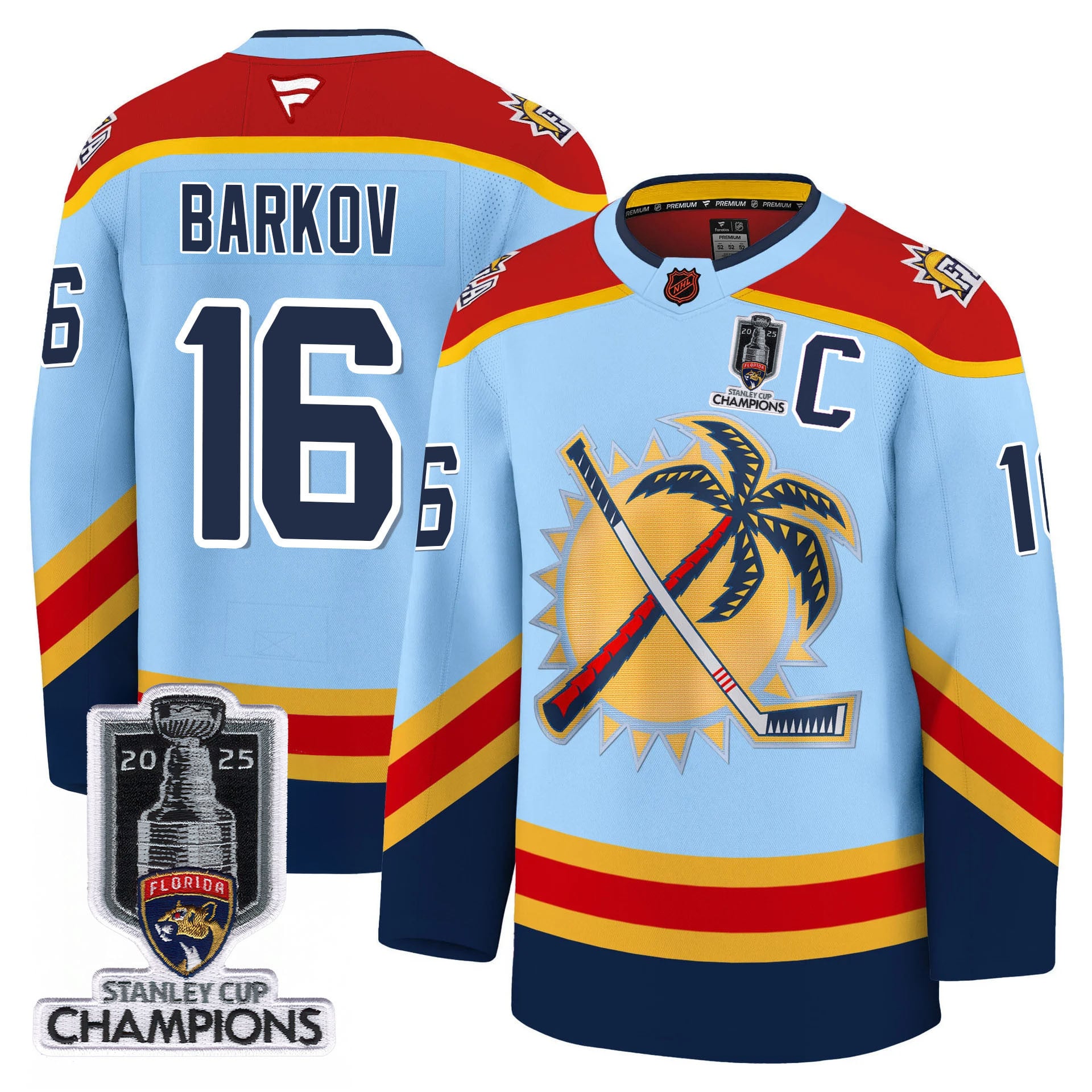 Barkov Panthers Champions Jersey - Barkov #16 Panthers Stanley Cup