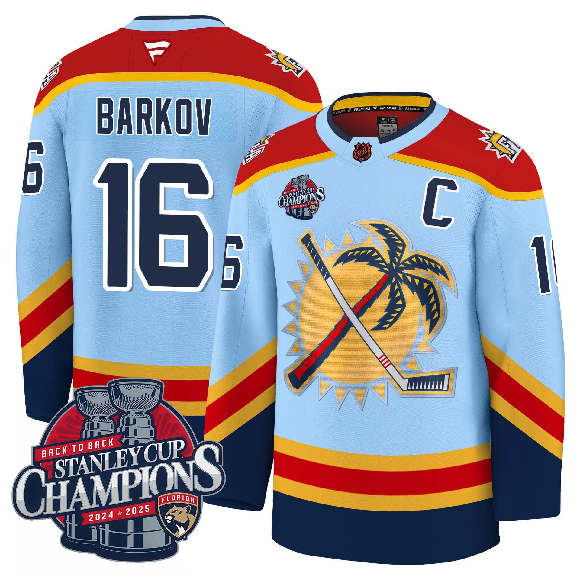 Barkov Panthers Champions Jersey - Fanatics Barkov #16 Panthers
