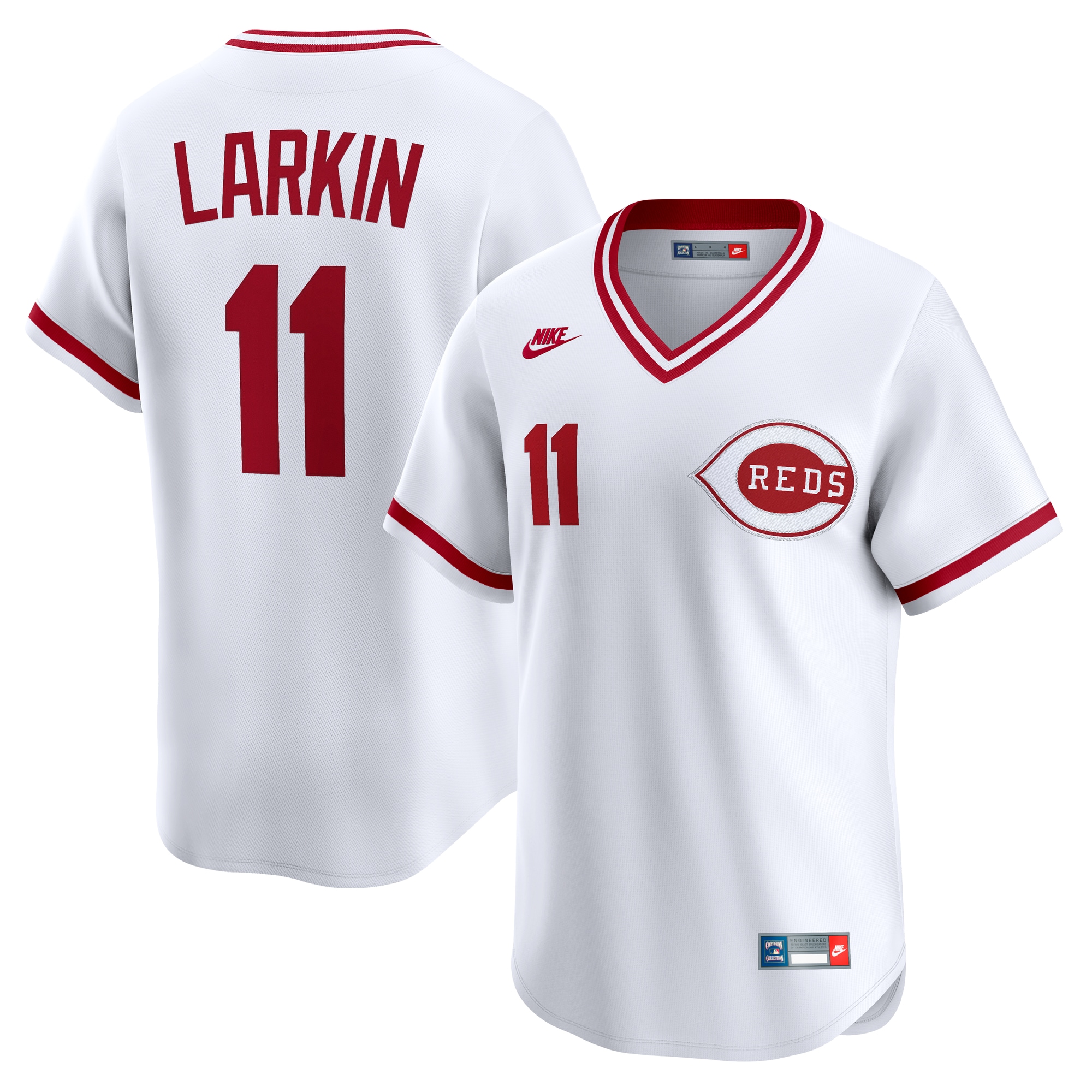 Barry Larkin Cincinnati Reds Throwback Cooperstown Collection Limited Jersey - White
