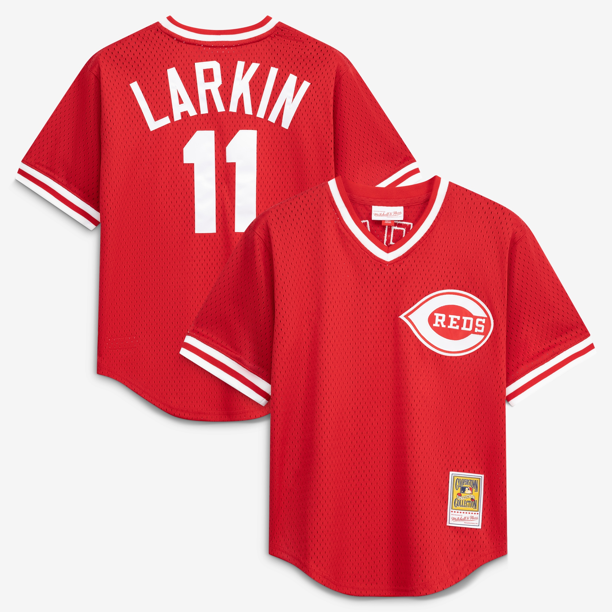 Barry Larkin Cincinnati Reds Youth Cooperstown Collection Mesh Batting Practice Jersey - Red