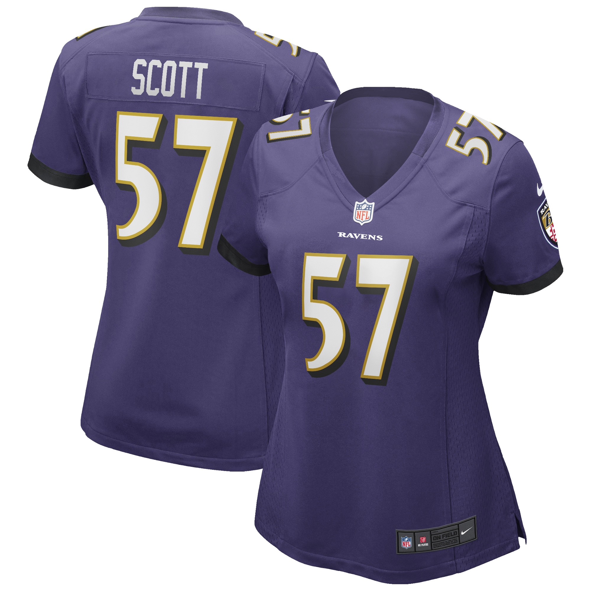 Bart Scott Baltimore Ravens Women's Game Retired Player Jersey - Purple