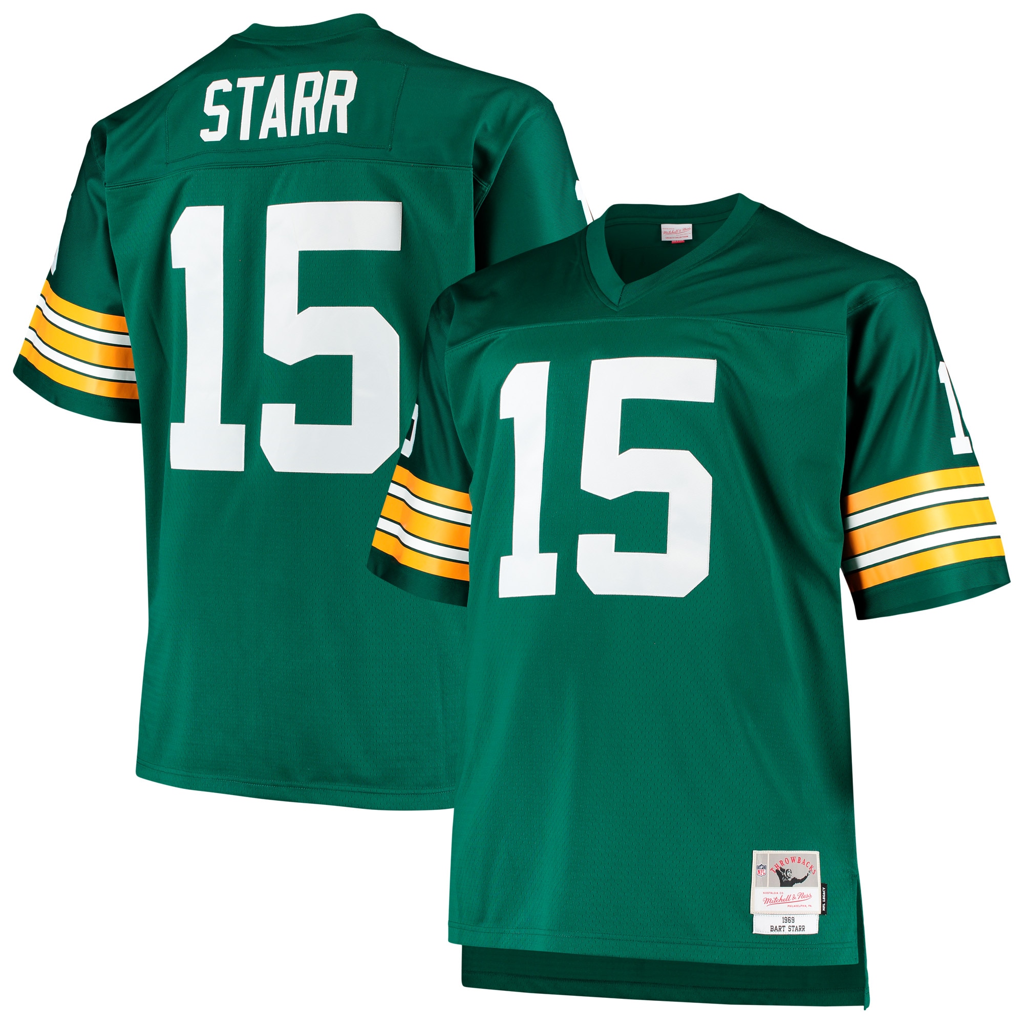 Bart Starr Green Bay Packers Big & Tall 1968 Retired Player Jersey - Green