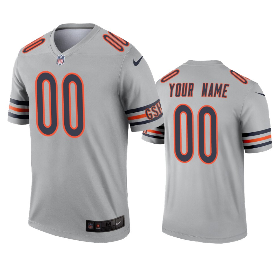 Bears Grey Custom Jersey - Nike Bears Grey Alternate Custom Jersey