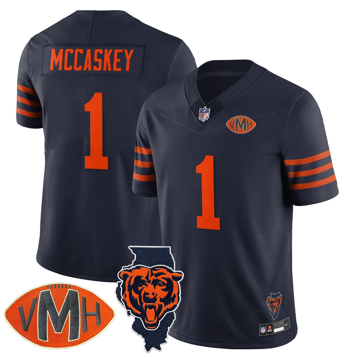 Bears McCaskey #1 Navy Jersey - Nike - Limited Edition