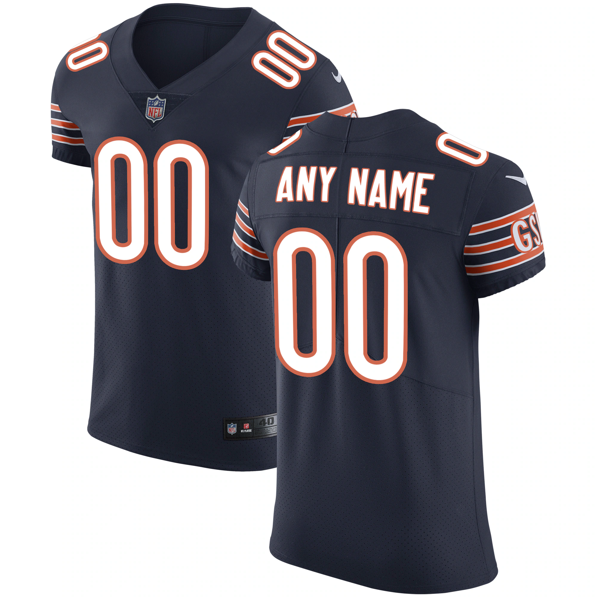 Alternative view of Bears Navy Custom Jersey nike - Nike Bears Navy Custom Jersey