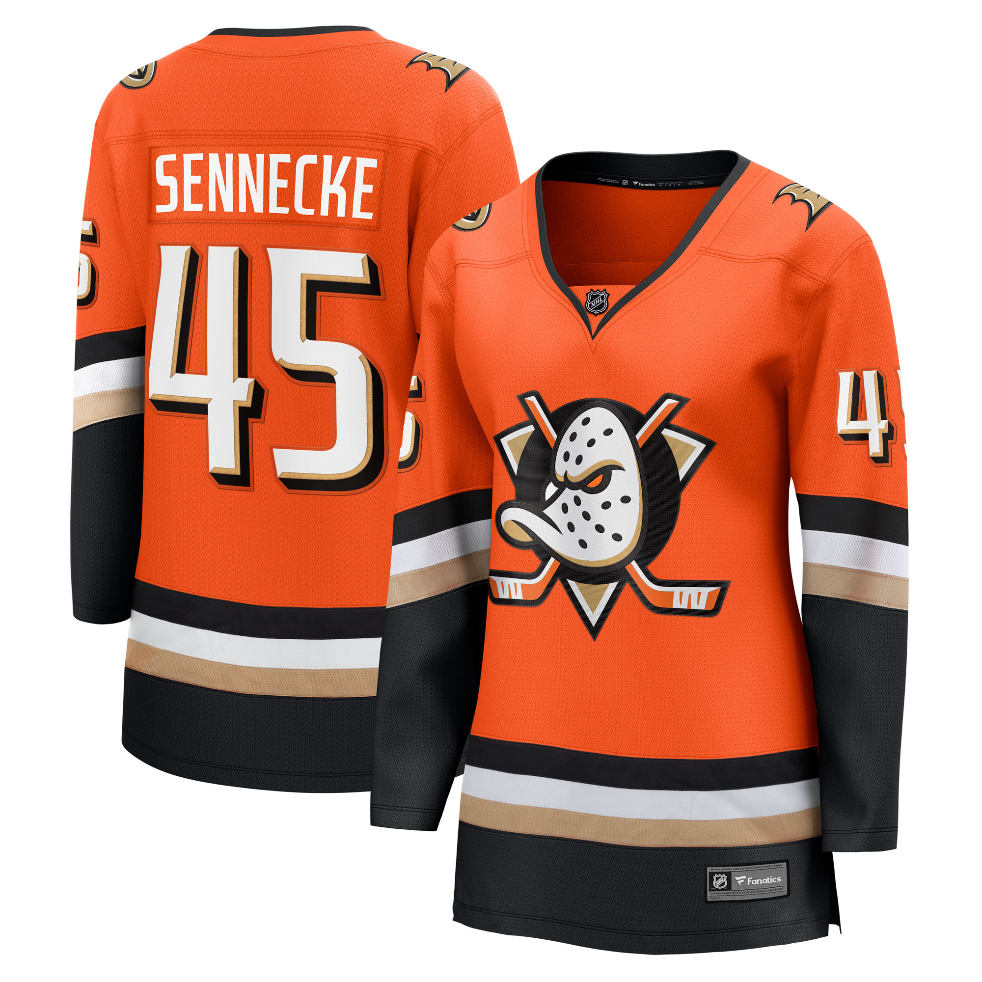 Beckett Sennecke Anaheim Ducks Fanatics Women's Home Breakaway Jersey - Orange