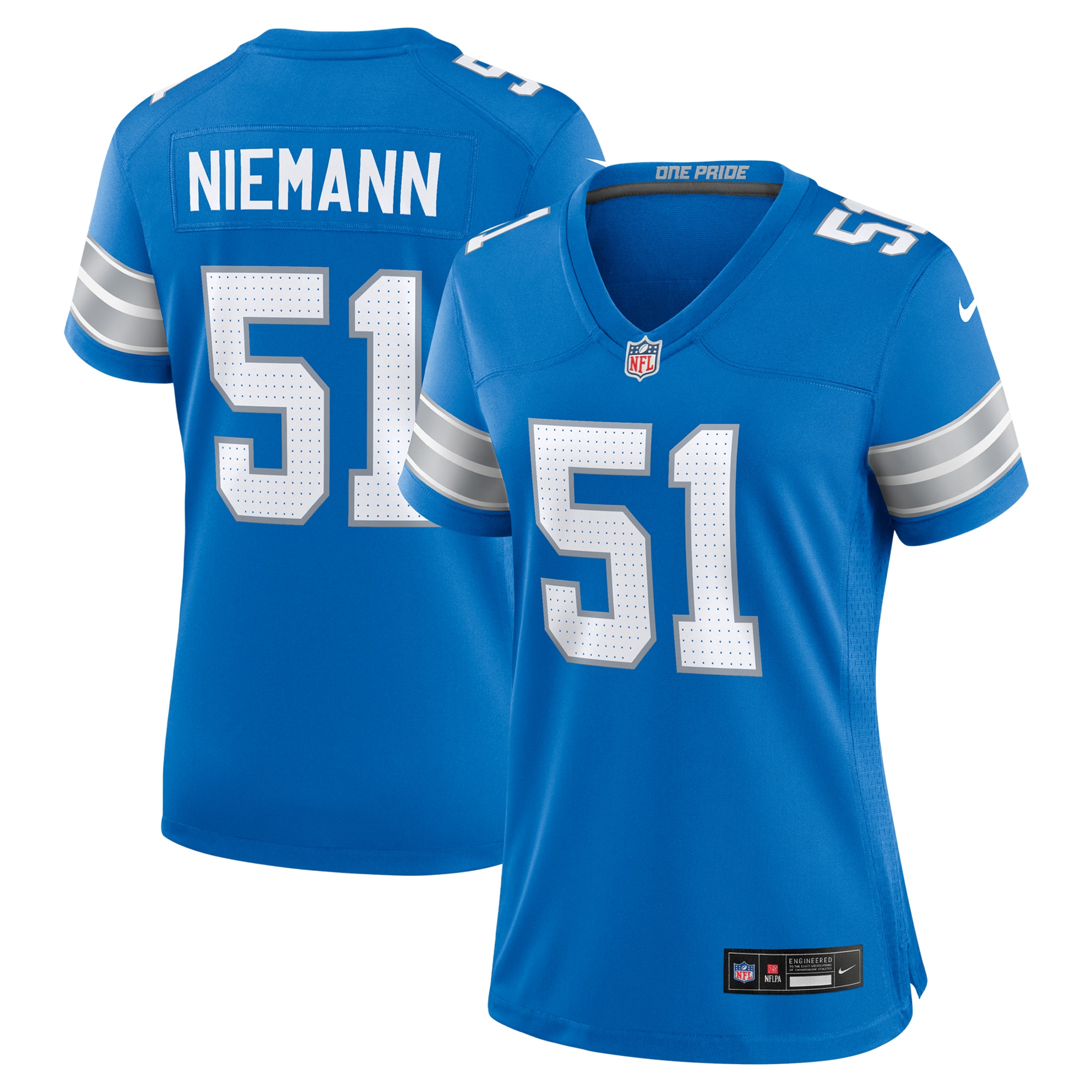 Ben Niemann Detroit Lions Women's Team Game Jersey - Blue