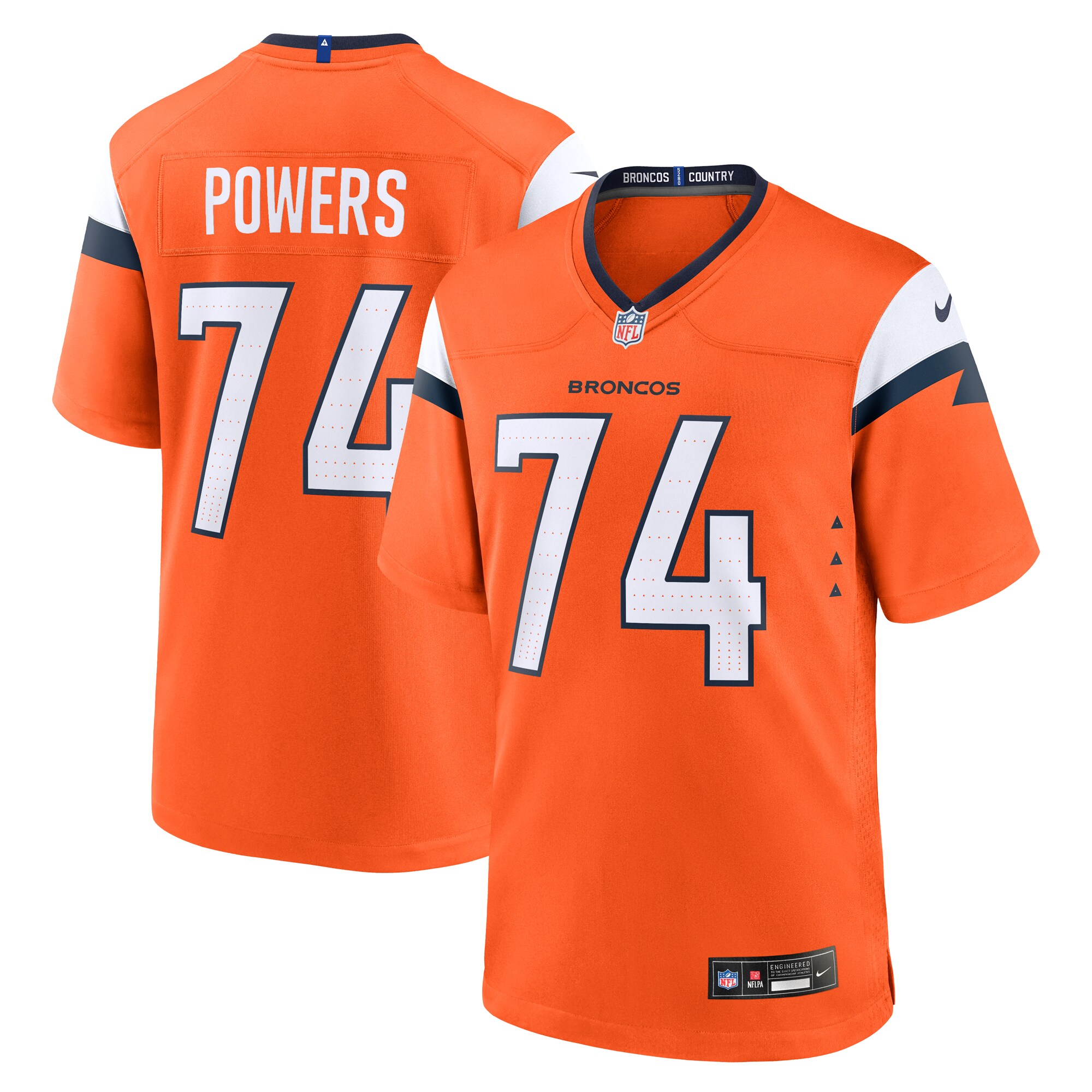 Ben Powers Denver Broncos Team Game Jersey - Orange