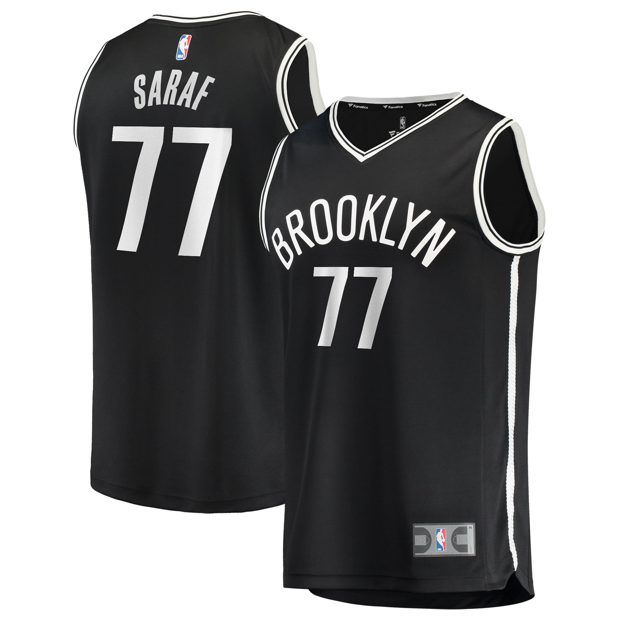 Ben Saraf Brooklyn Nets Fanatics Youth Fast Break Jersey - Black - Icon Edition