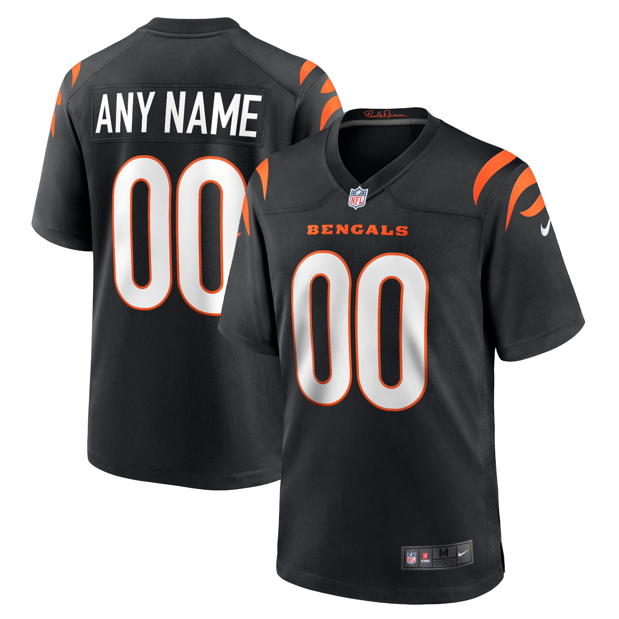 Alternative view of Bengals Black Custom Jersey Nike - Nike Bengals Black Alternate Custom