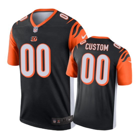 Bengals Black Orange Custom Jersey - Nike Bengals Black & Orange