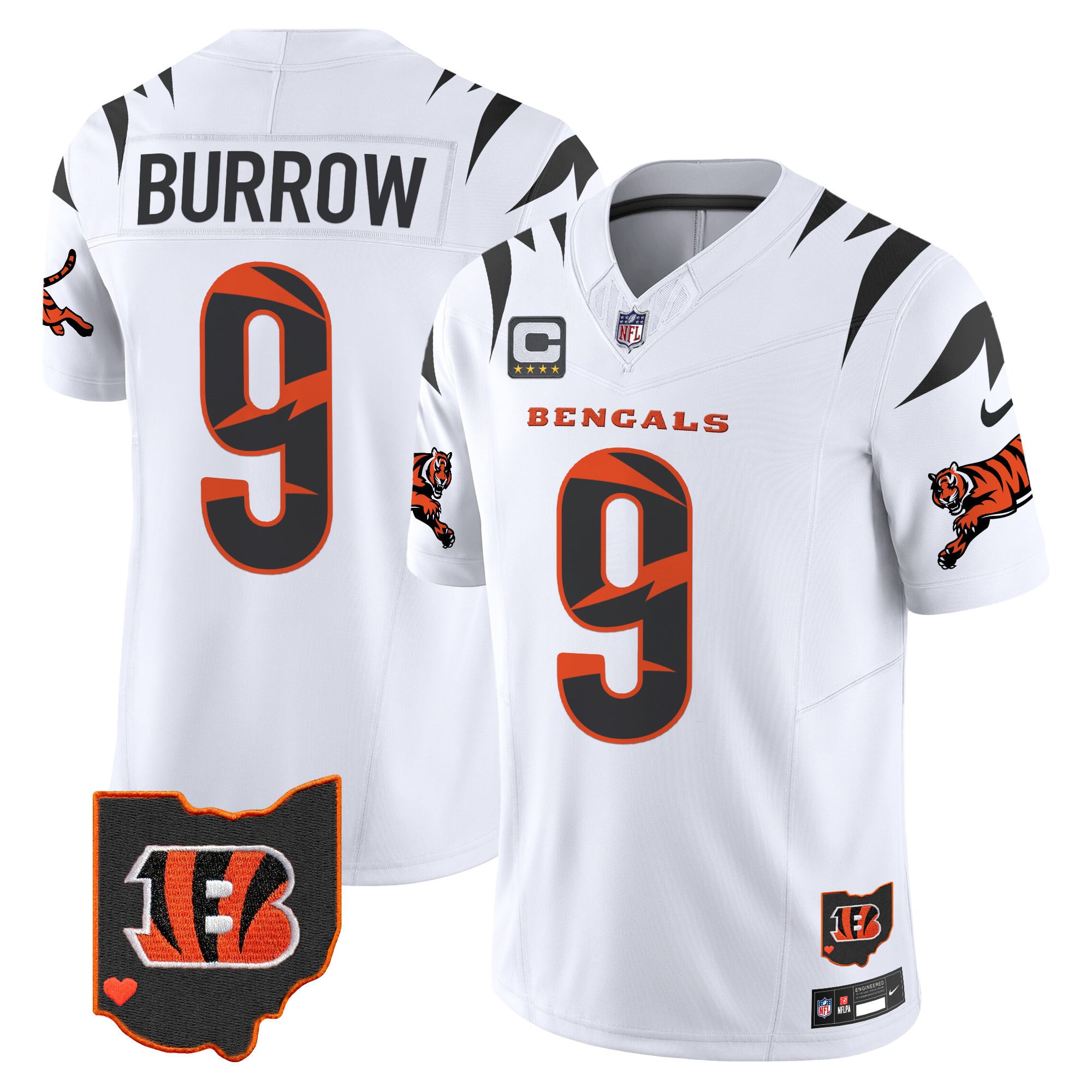 Bengals Burrow #9 White Jersey - Nike - Limited Edition