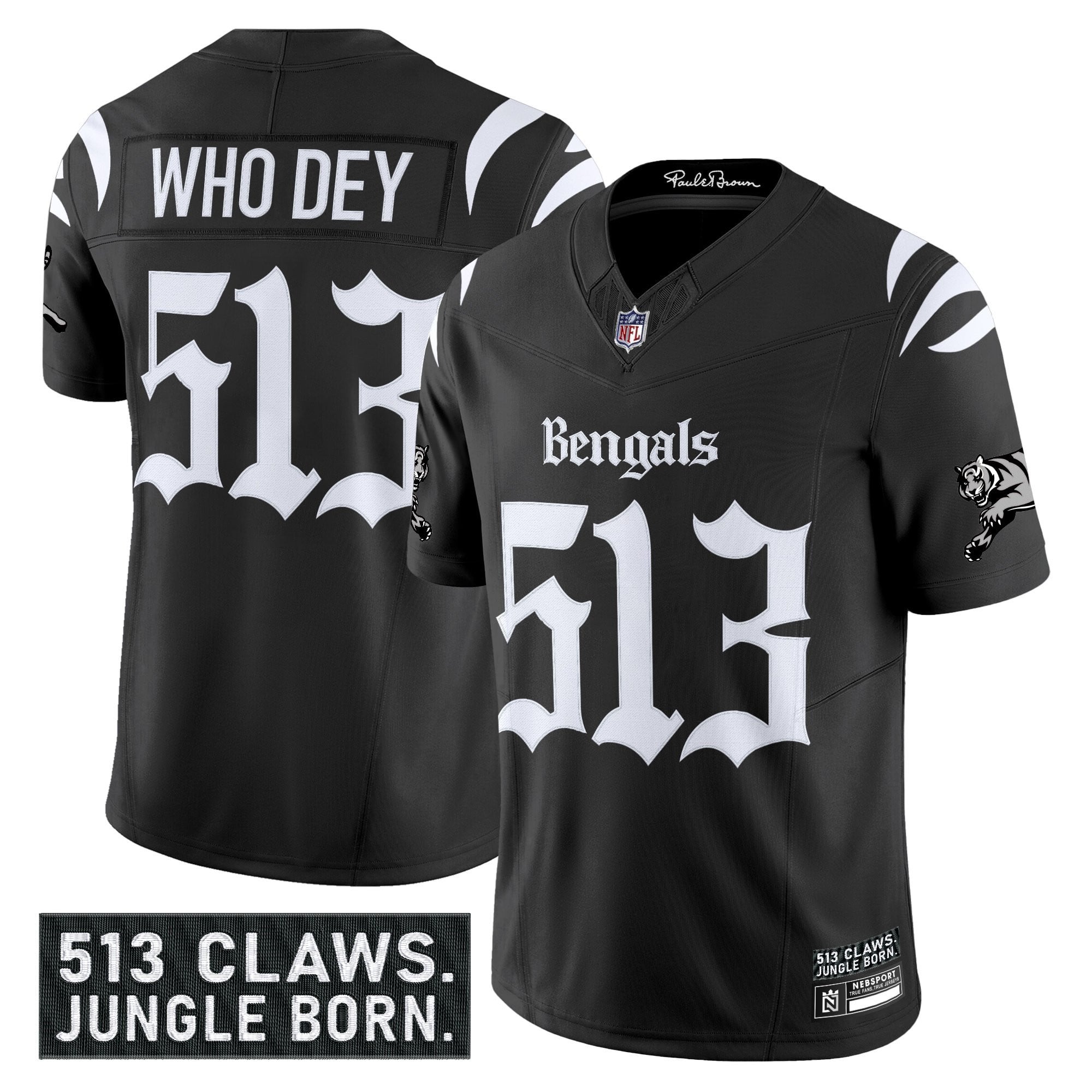 Alternative view of Bengals Burrow Black Jersey - Nike Bengals Burrow #9 Black Jersey