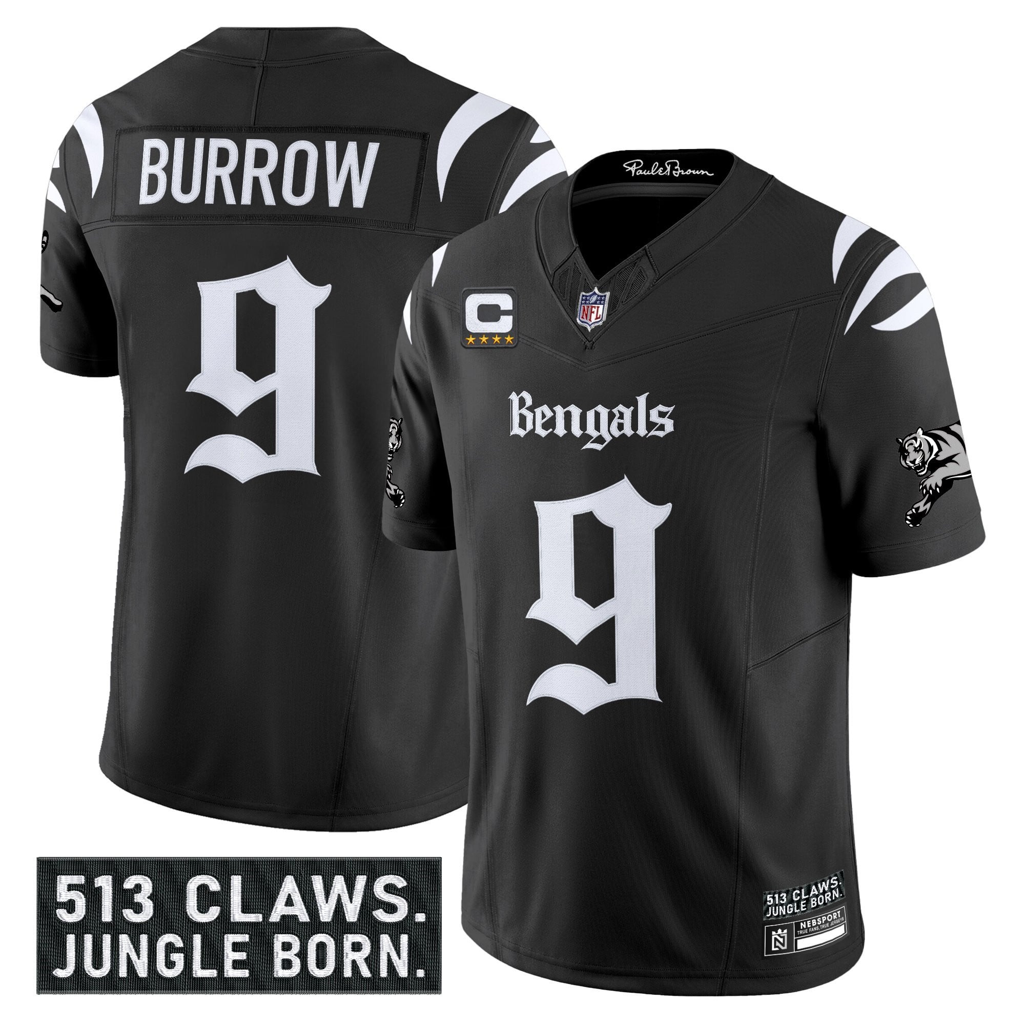 Bengals Burrow Black Jersey - Nike Bengals Burrow #9 Black Jersey