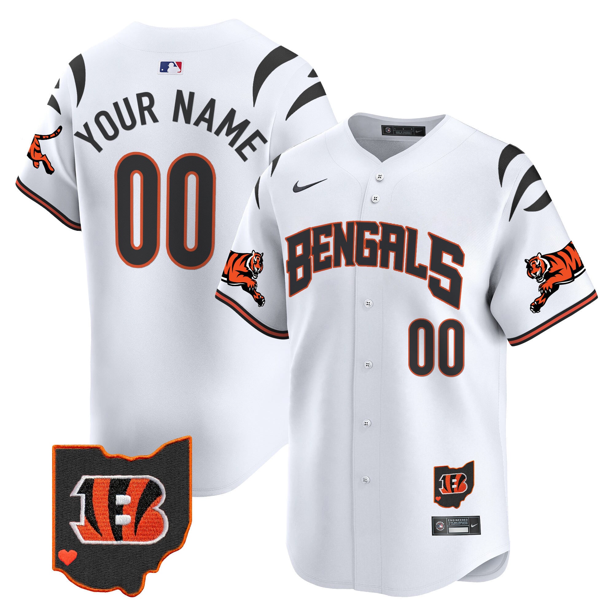 Bengals Custom Jersey White - Nike Bengals Custom Jersey - White