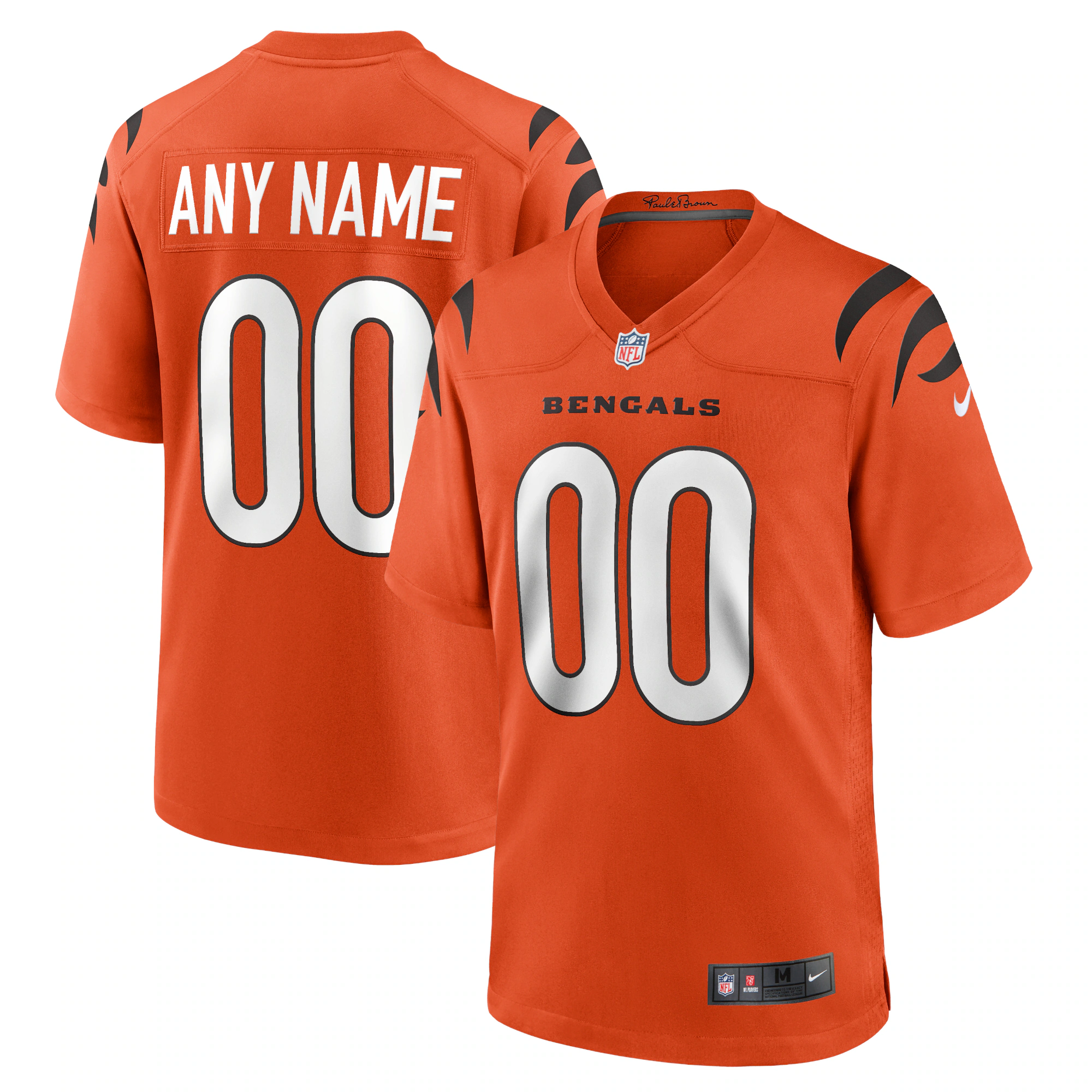 Alternative view of Bengals Orange Custom Jersey - Nike - Personalized NFL