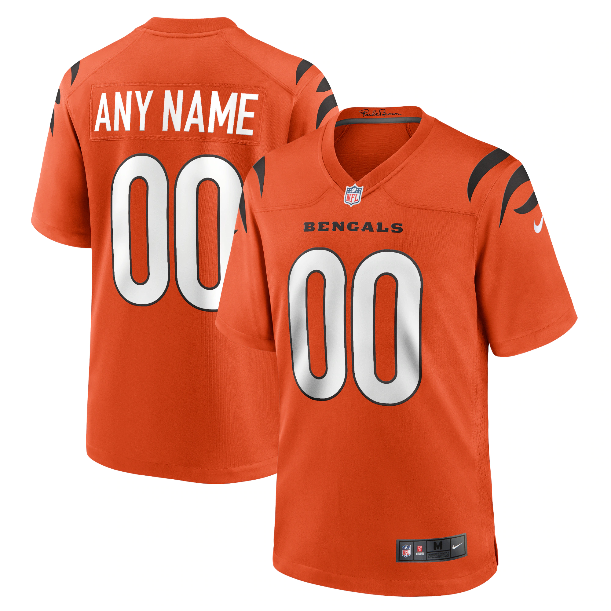 Bengals Orange Custom Jersey - Nike - Personalized NFL