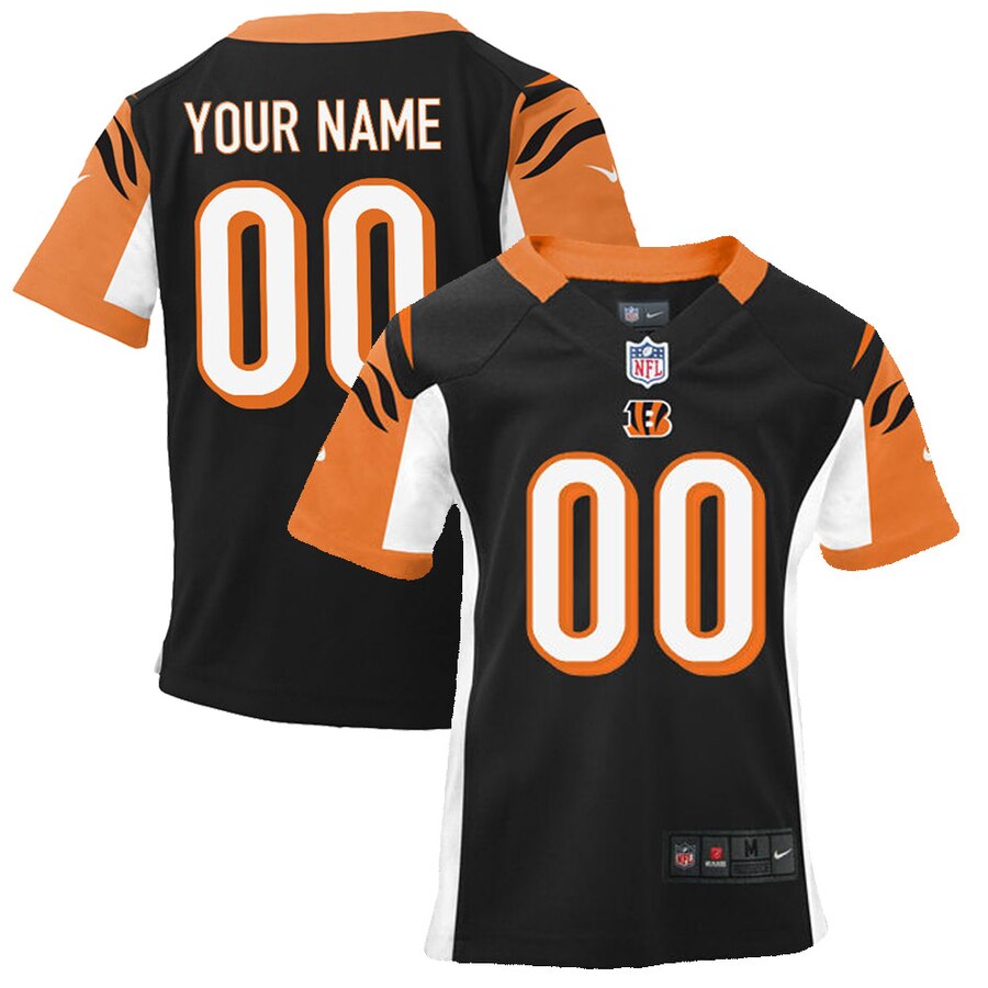 Bengals Youth Black Custom Jersey - Nike - Personalized