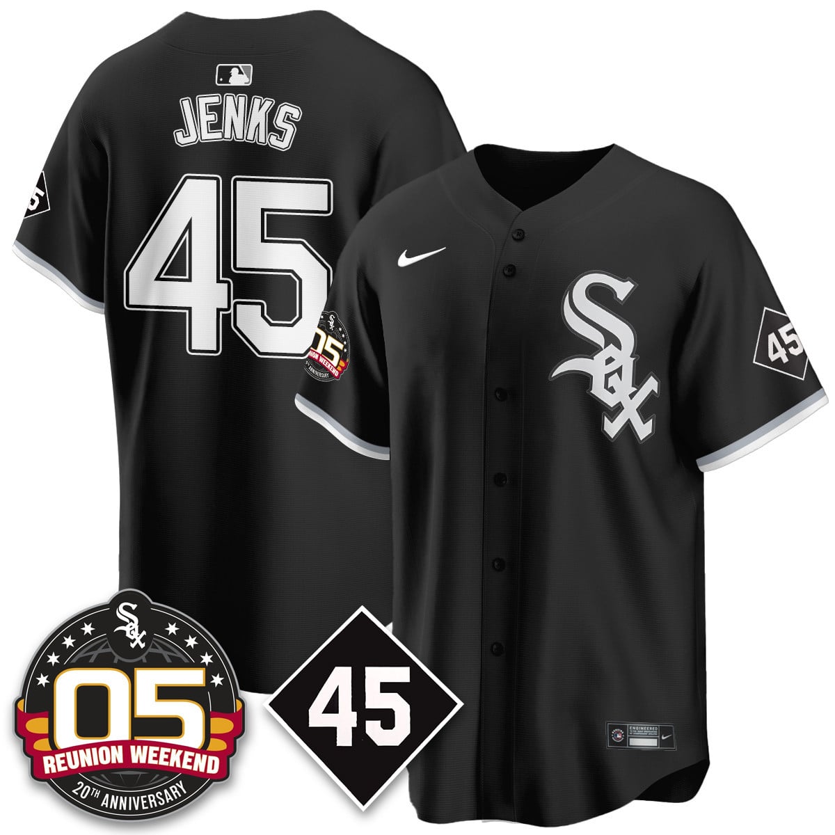 Alternative view of Benintendi Black Jersey - Nike White Sox - Reunion Weekend