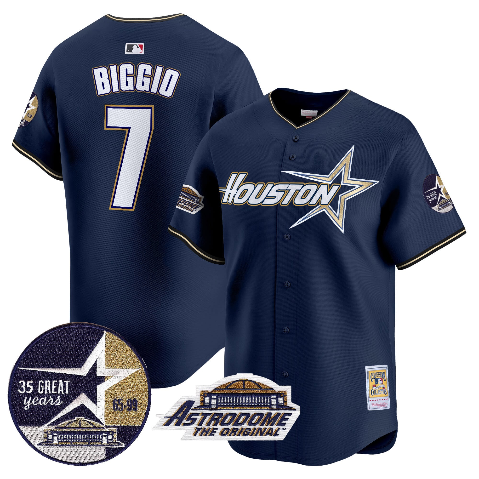 Biggio Astros Jersey - Mitchell & Ness - Navy Throwback