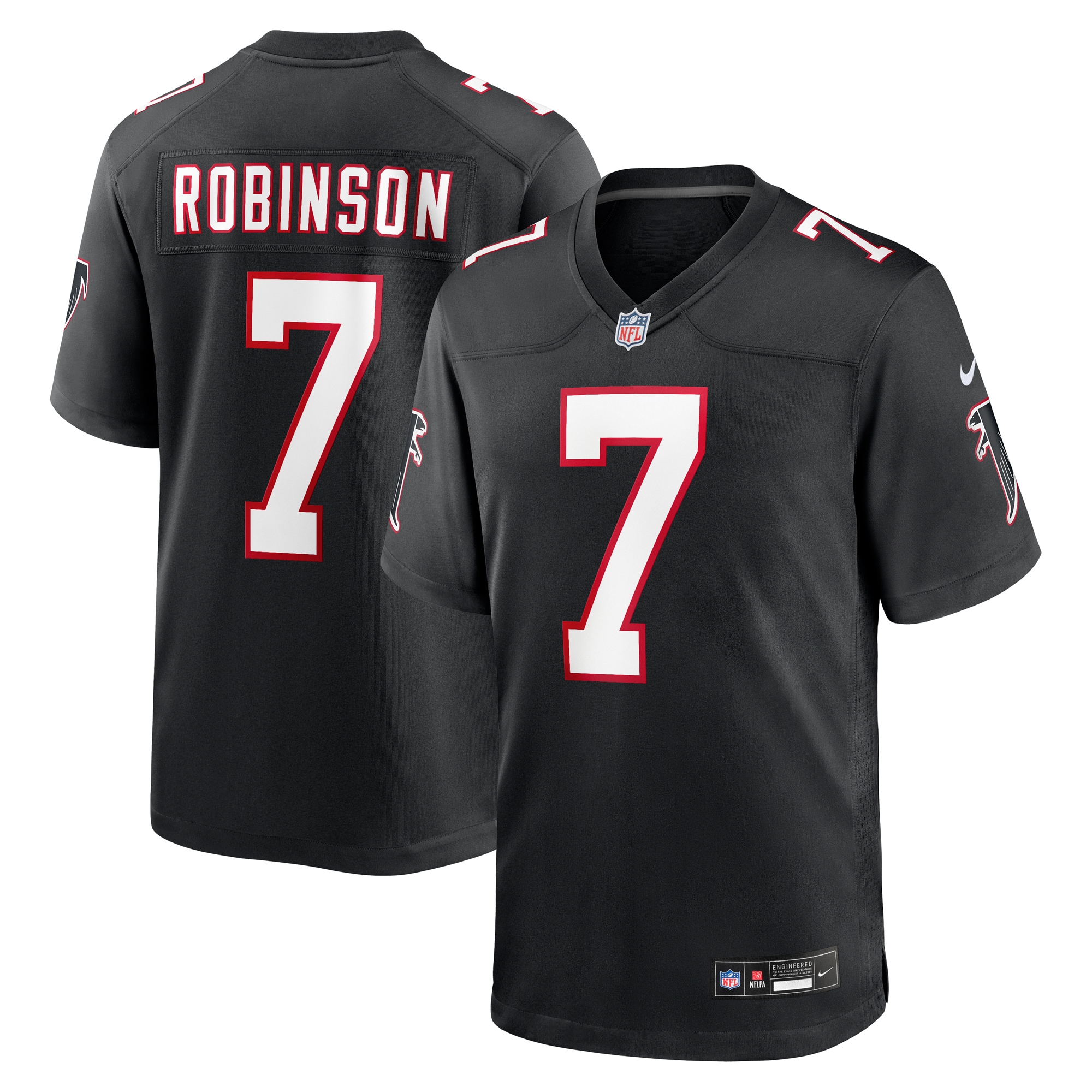 Bijan Robinson Atlanta Falcons Throwback Game Jersey - Black
