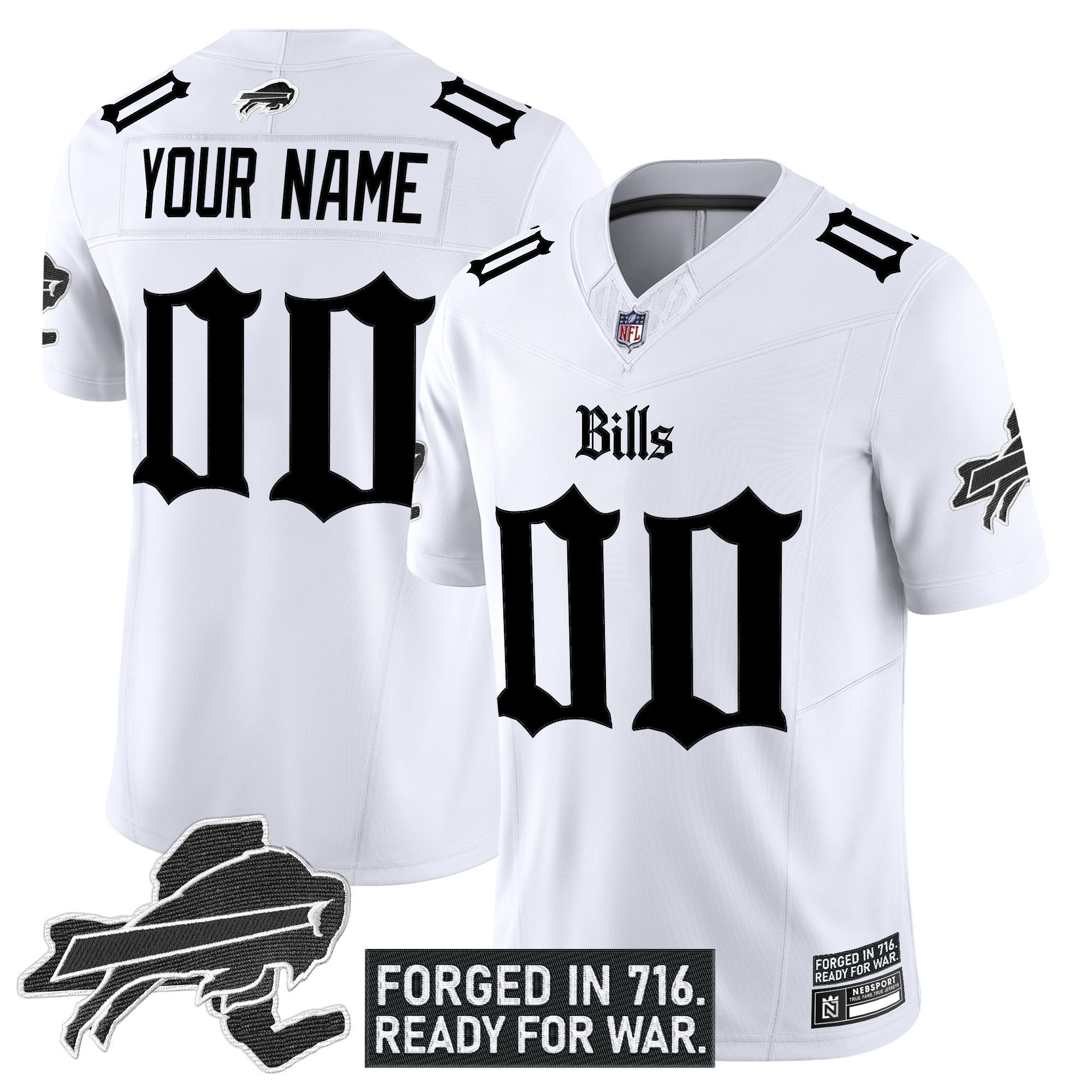 Alternative view of Bills Black Alternate Jersey - Nike - Custom Name & Number