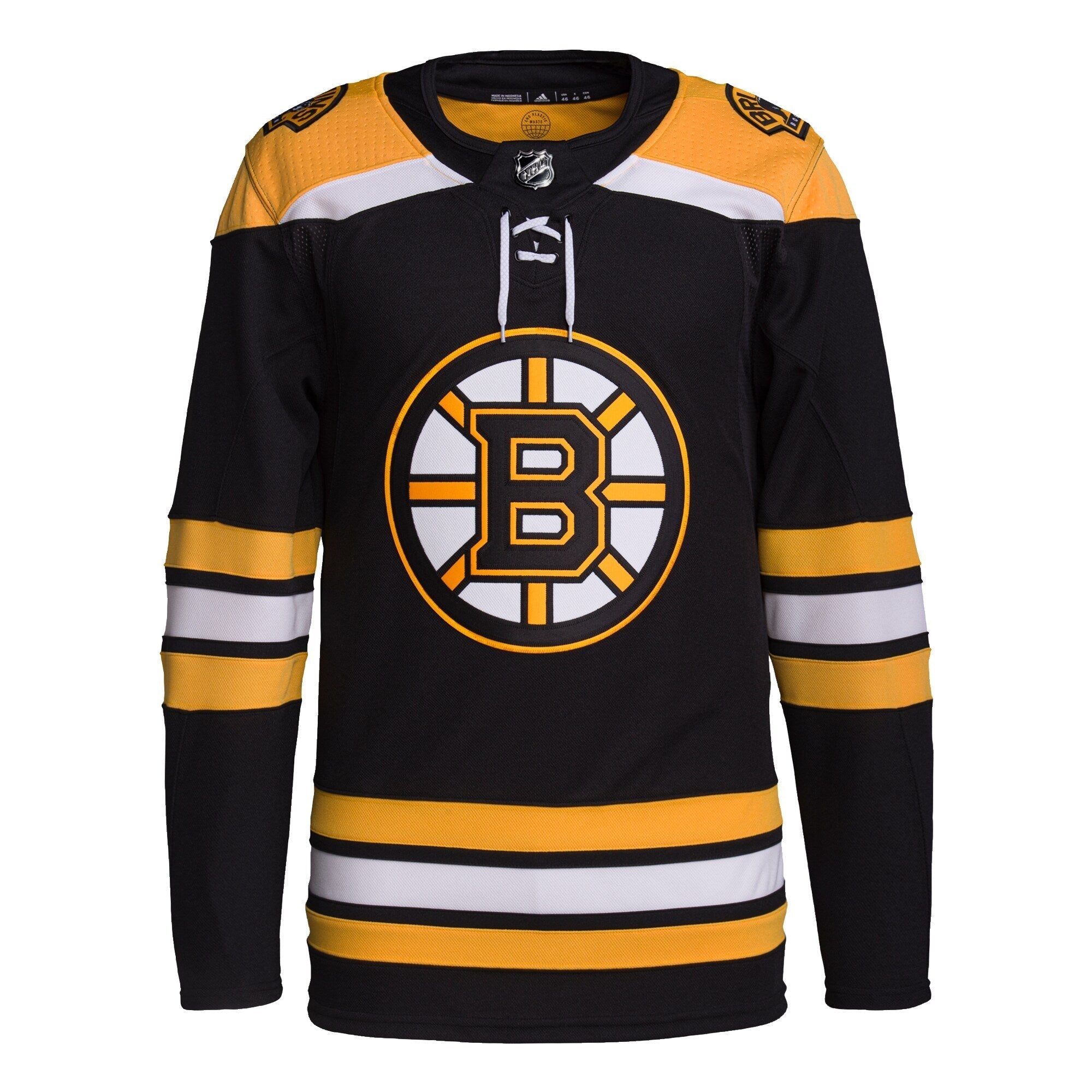 Alternative view of black Adidas Bruins Home Jersey - Adidas Bruins Home Jersey - Black &