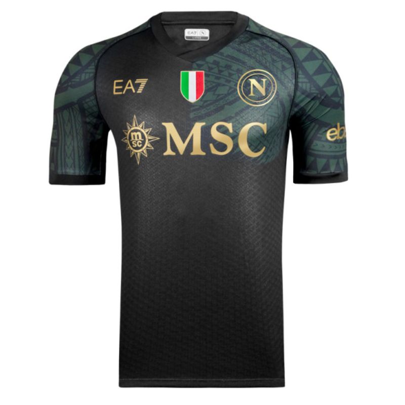 black EA7 Napoli 2024 Third Jersey - EA7 Napoli 2024 Third Jersey