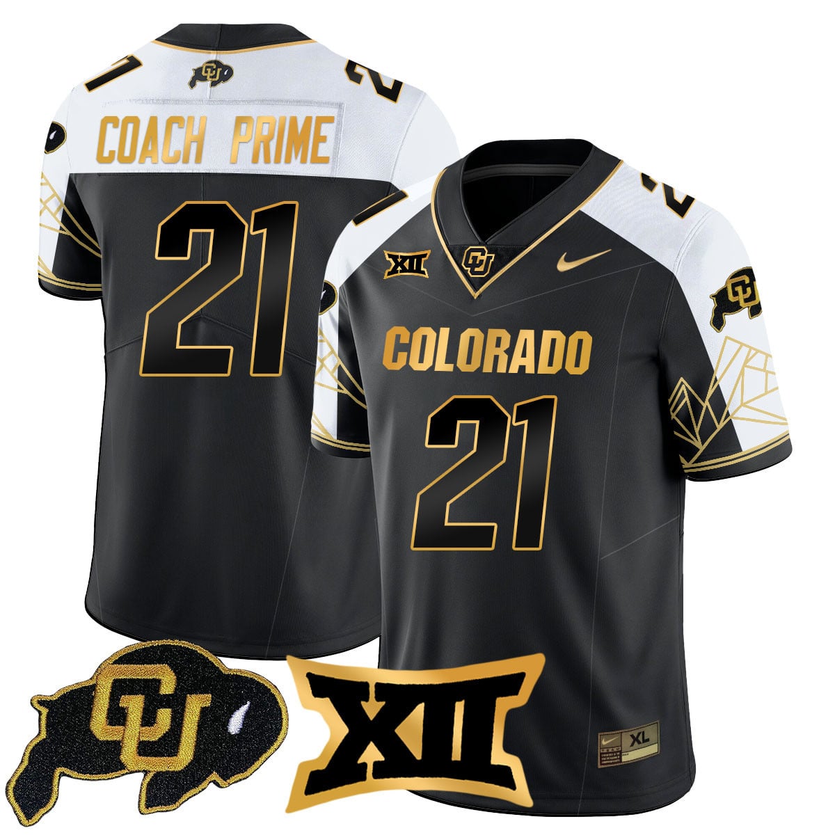 Alternative view of black Hunter Colorado Buffaloes Jersey - Hunter Colorado Buffaloes
