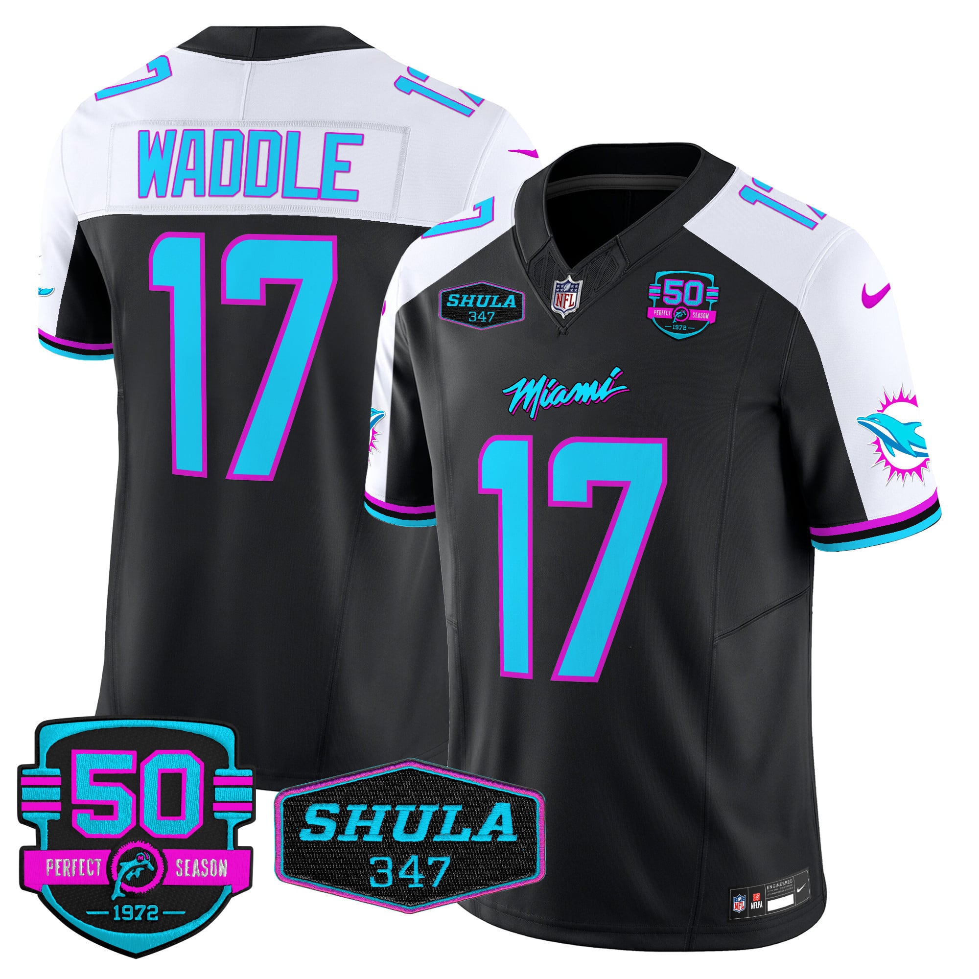 Alternative view of black Nike Dolphins Tagovailoa Jersey - Nike Dolphins Tagovailoa