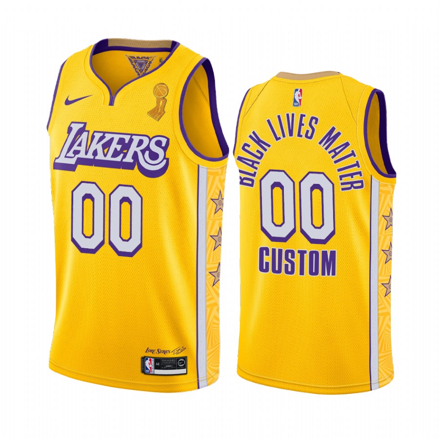 black Nike Lakers Gold Custom Jersey - Nike Lakers Gold Custom Jersey