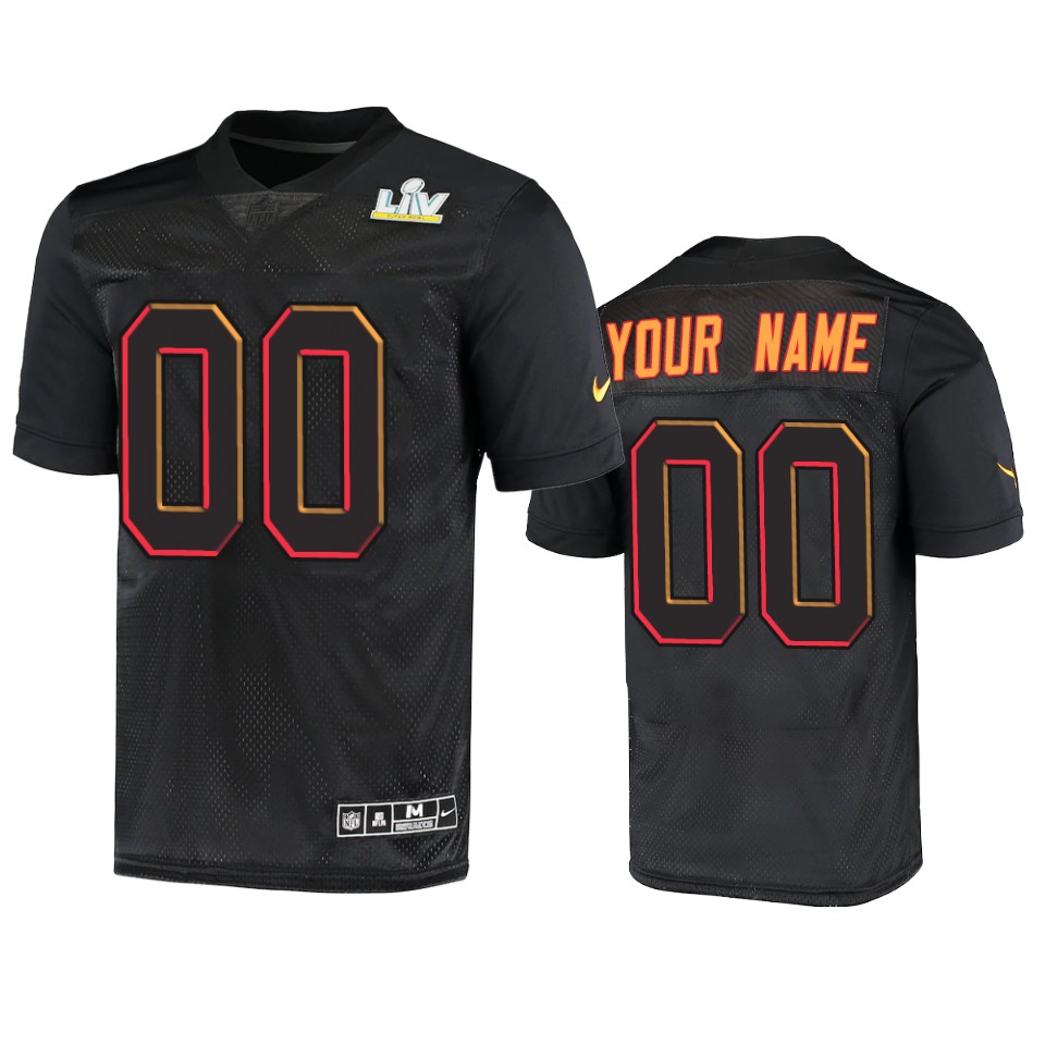 Black Super Bowl LIV Jersey - Nike Black Super Bowl LIV Custom Jersey