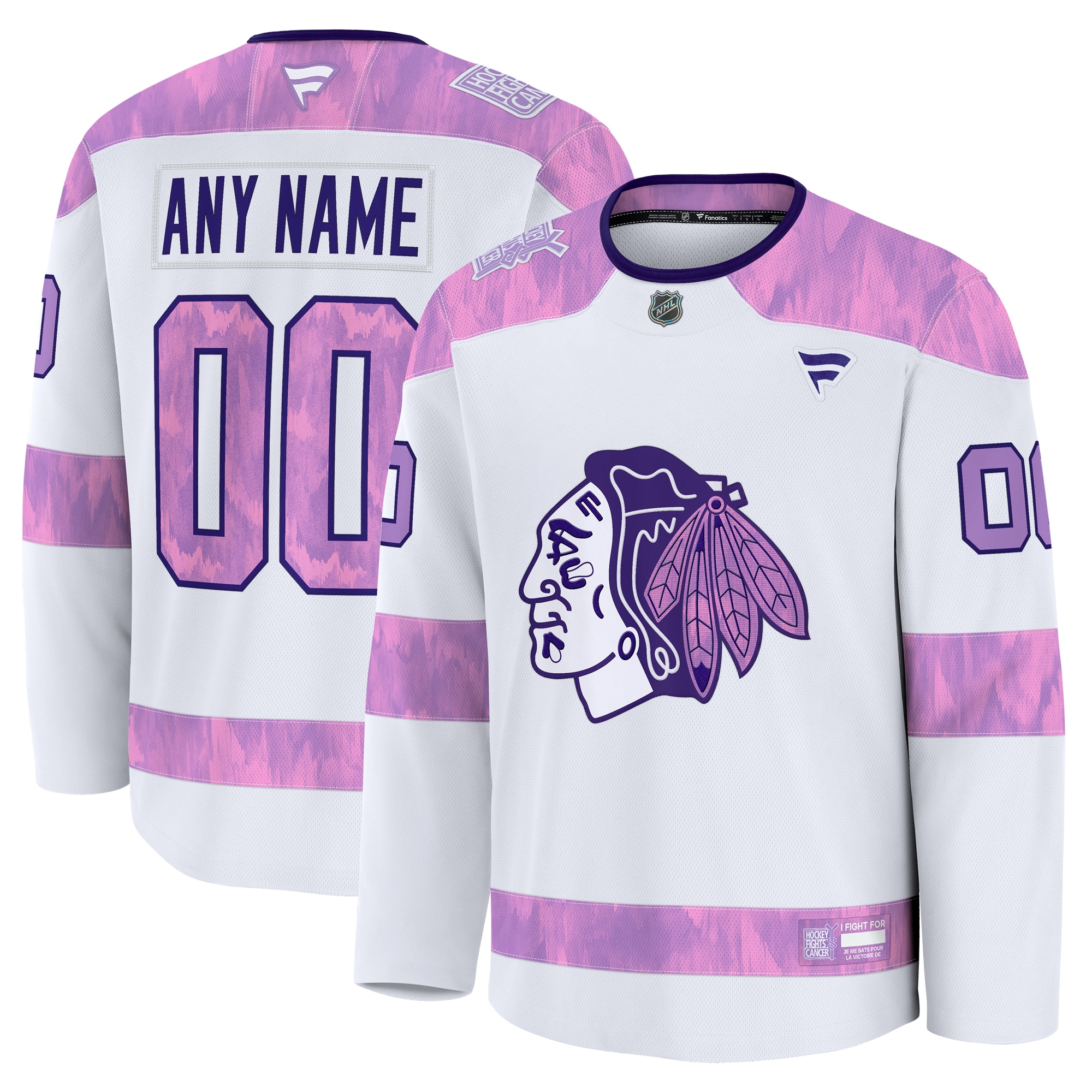 Blackhawks Hockey Fights Cancer Jersey - Fanatics - Custom